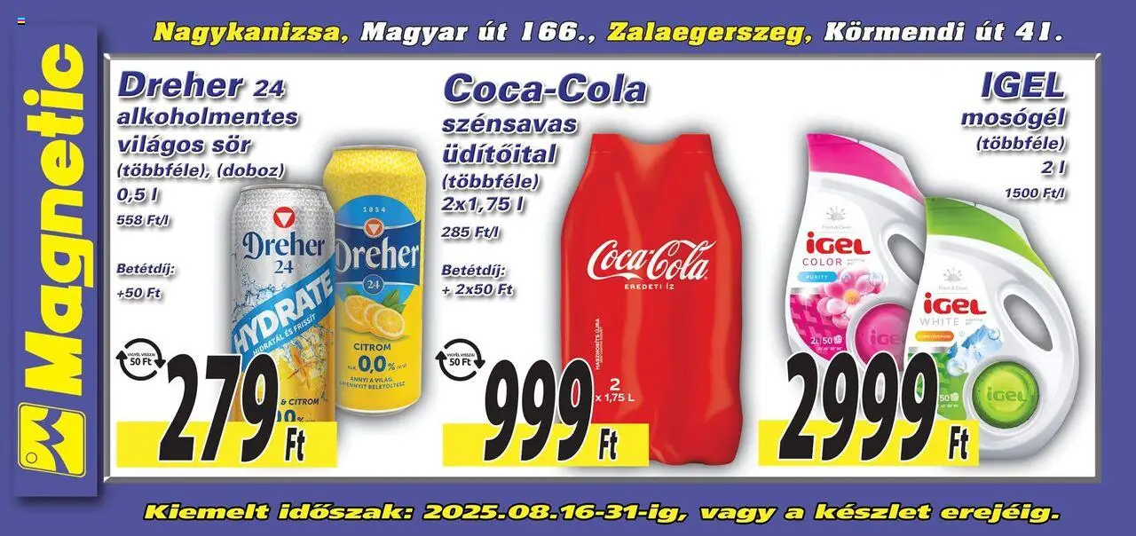 Magnetic akciós ujság - amely érvényes a következő dátumtól: 16.08.2025 | Oldal: 2 | Termékek: Mosógél, Doboz, Sör, Citrom