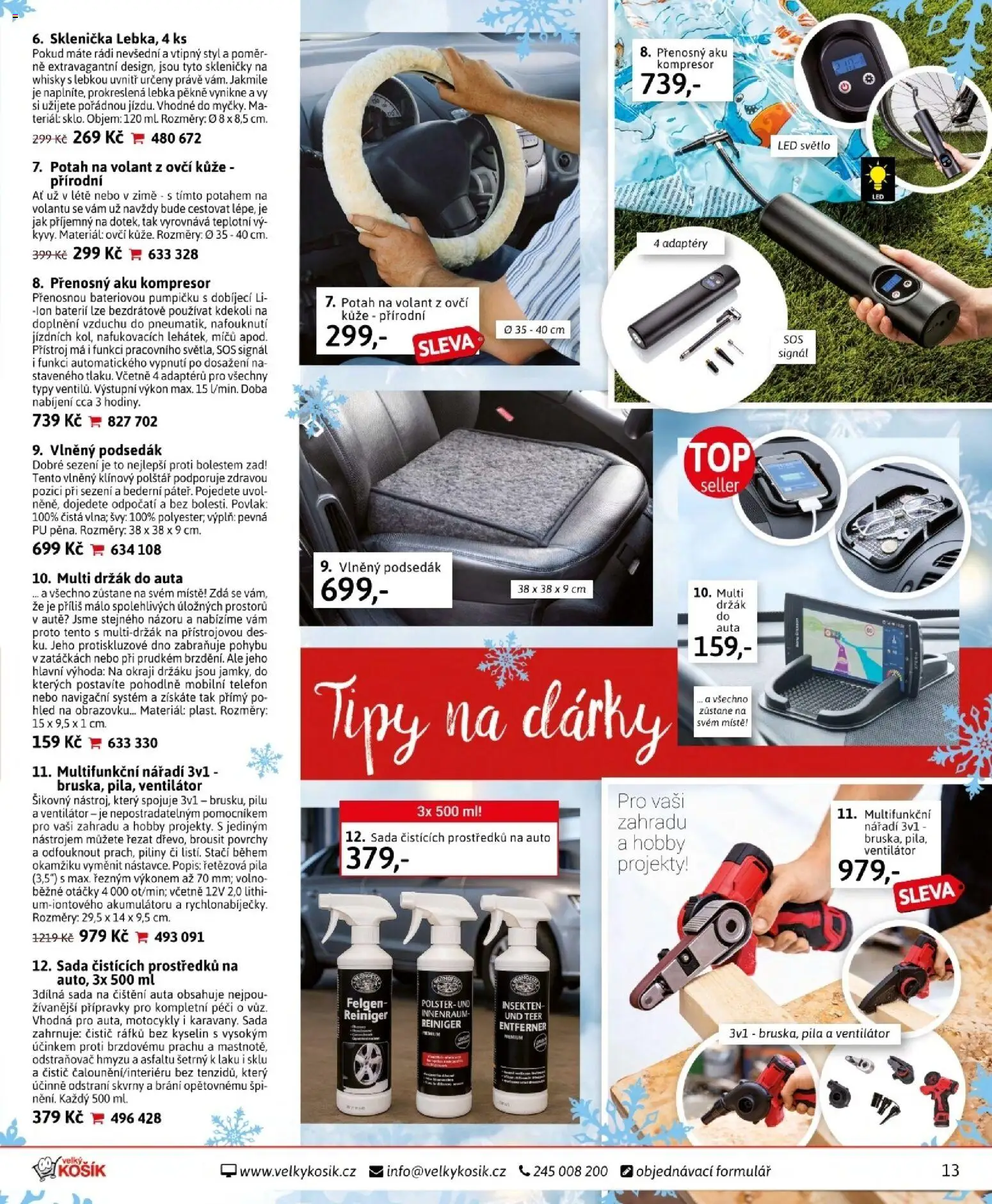 Velký Košík katalog prosinec 2025 od 01.12.2025 | Strana: 13 | Produkty: Sklenička, Podsedák, LED, LED světlo