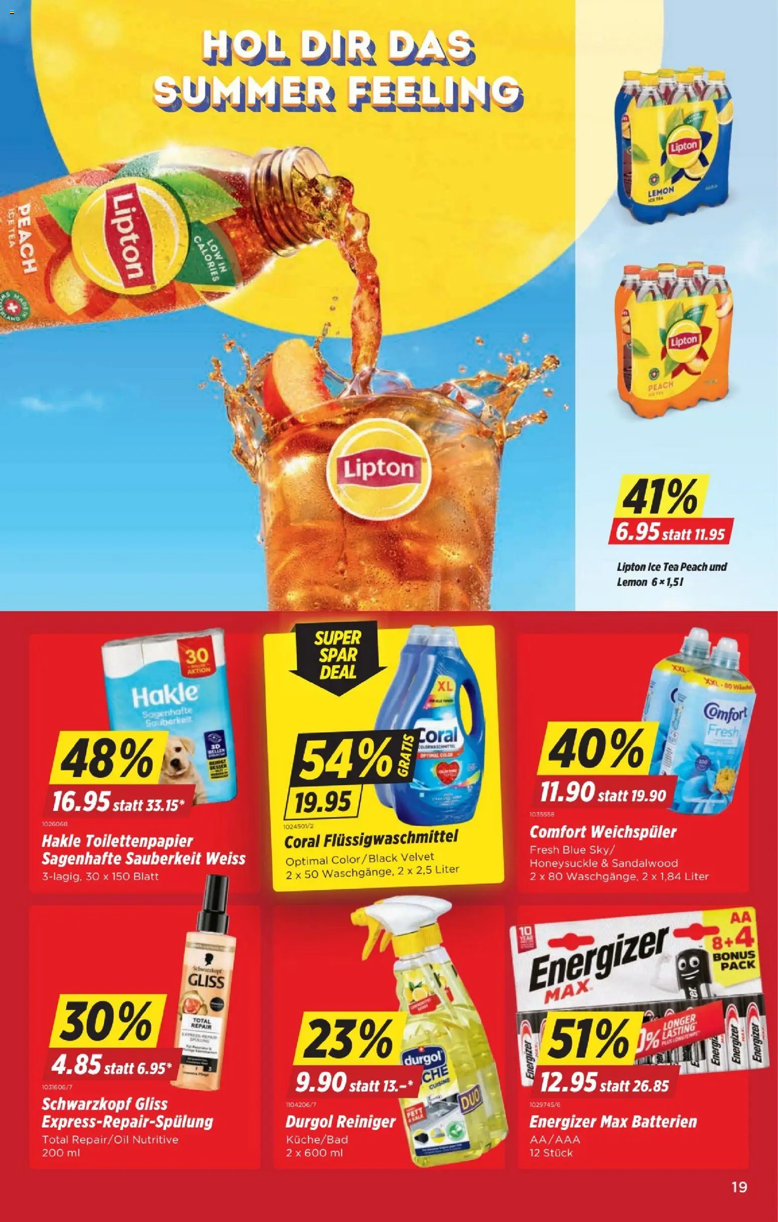 Denner aktionen – gültig ab 23.04.2026 | Seite: 19 | Produkte: Conditioner, Weichspüler, Toilettenpapier