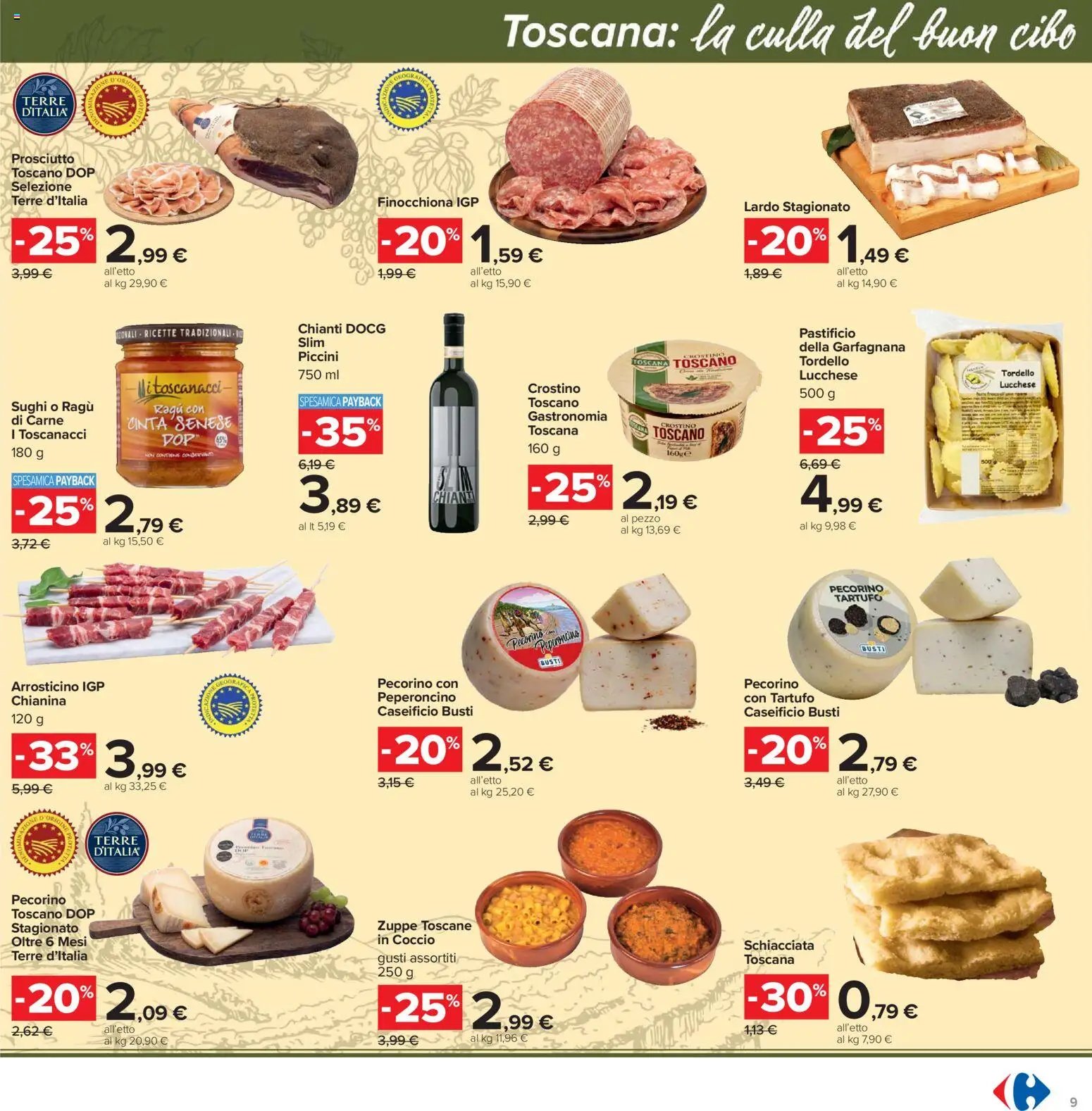 Volantino Carrefour del 13.03.2026 | Pagina: 9 | Prodotti: Tartufo, Prosciutto, Peperoncino, Ragú