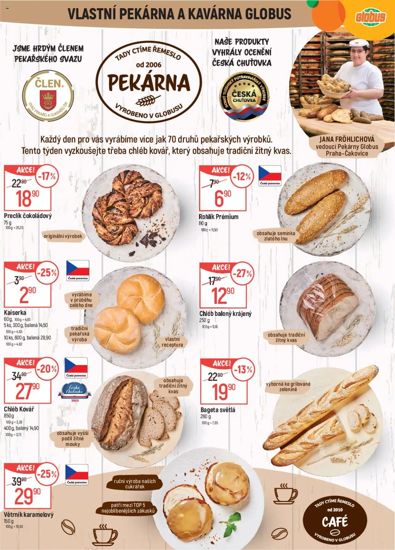 Globus leták od 20.08.2025 | Strana: 8 | Produkty: Kaiserka, Větrník, Pekárna, Bageta