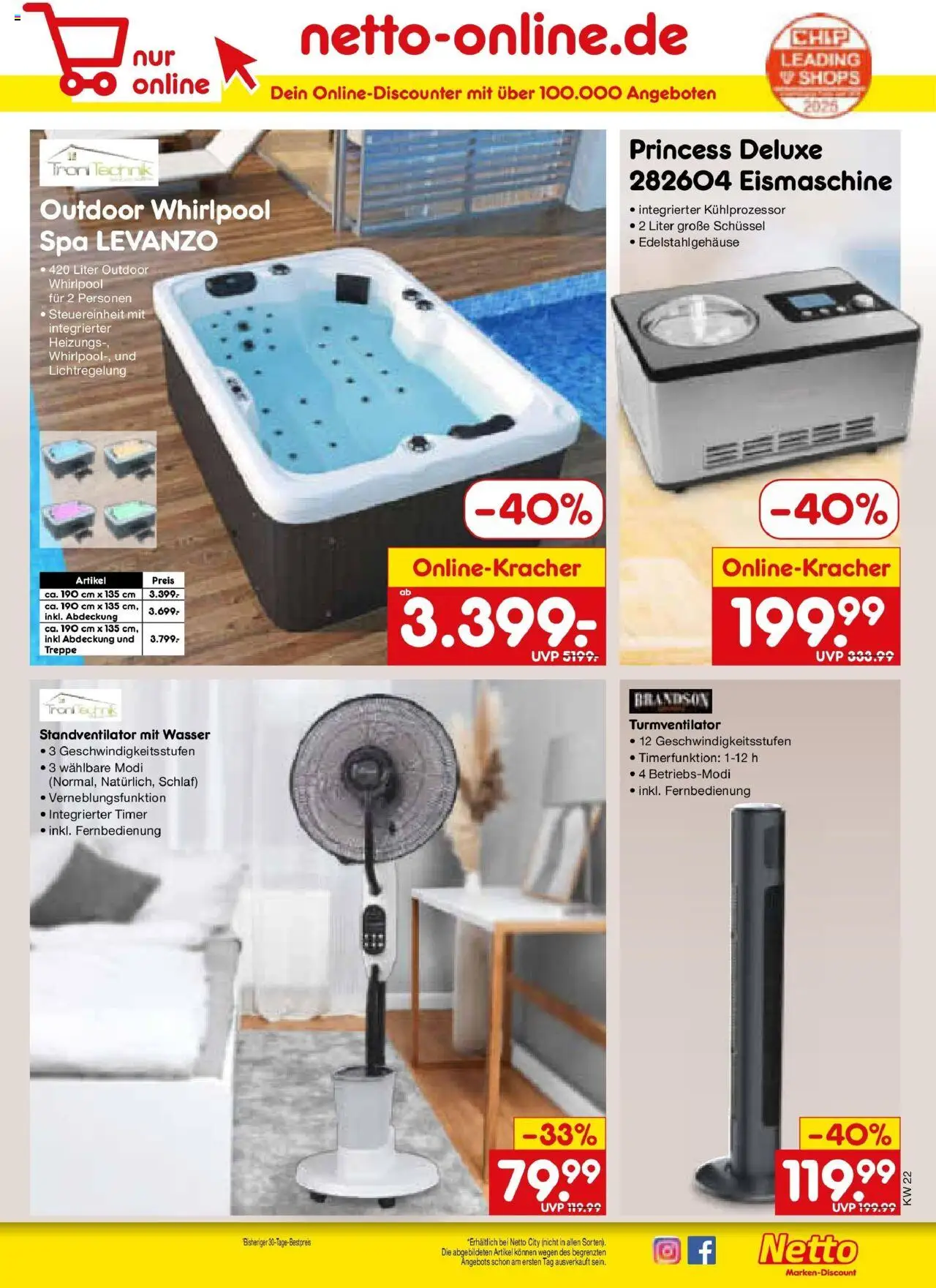 Netto Marken-Discount prospekt Gemmingen	 - gültig ab dem 26.05.2025 | Seite: 37 | Produkte: Wasser, Turmventilator