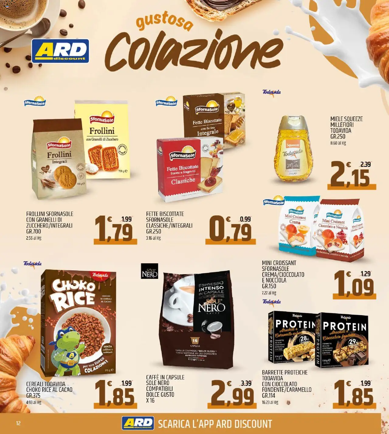 Volantino ARD Discount del 11.09.2025 | Pagina: 12 | Prodotti: Crema, Cioccolato, Zucchero, Fette biscottate