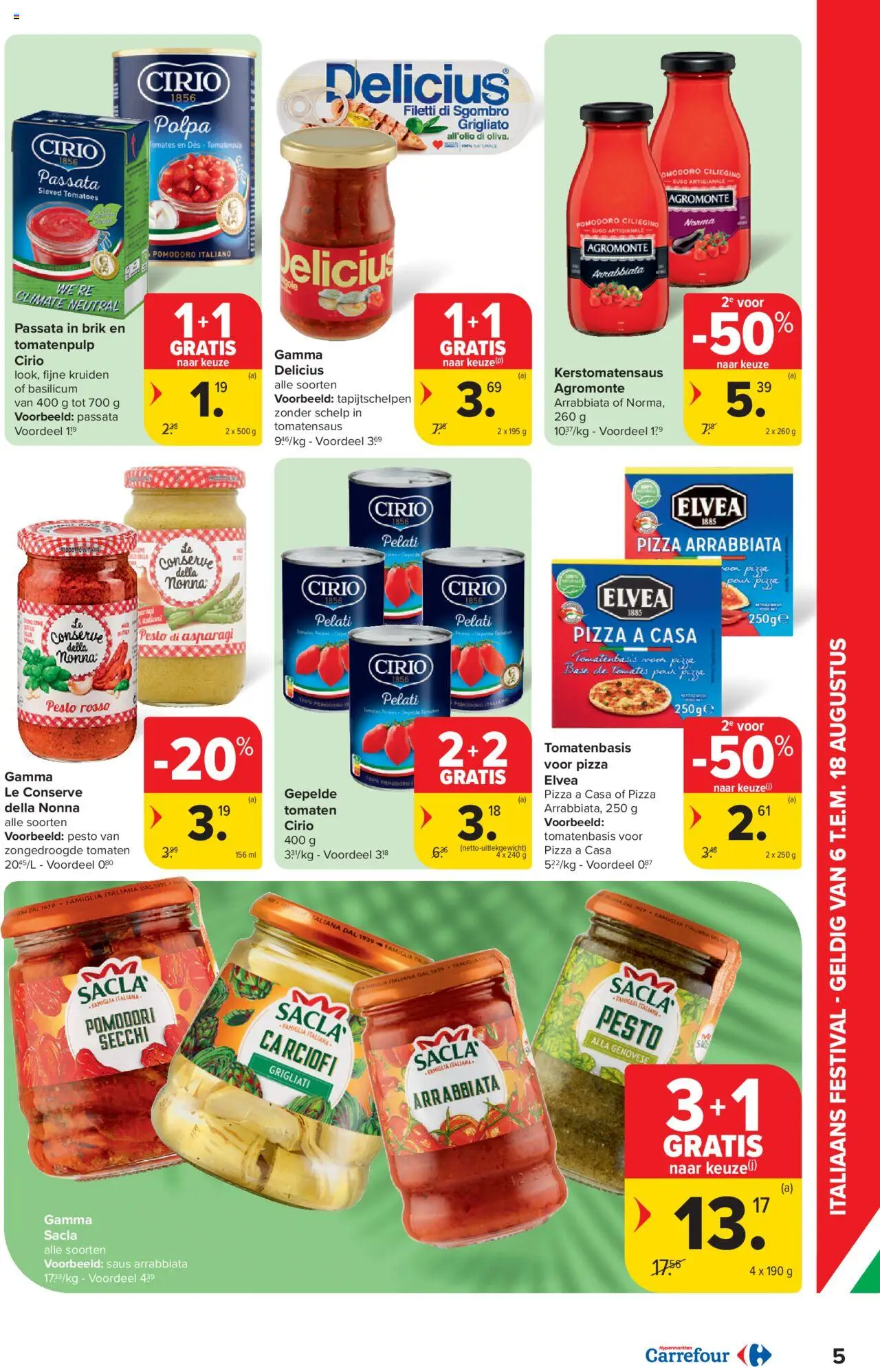  | Pagina: 5 | Producten: Pizza, Tomaten, Saus