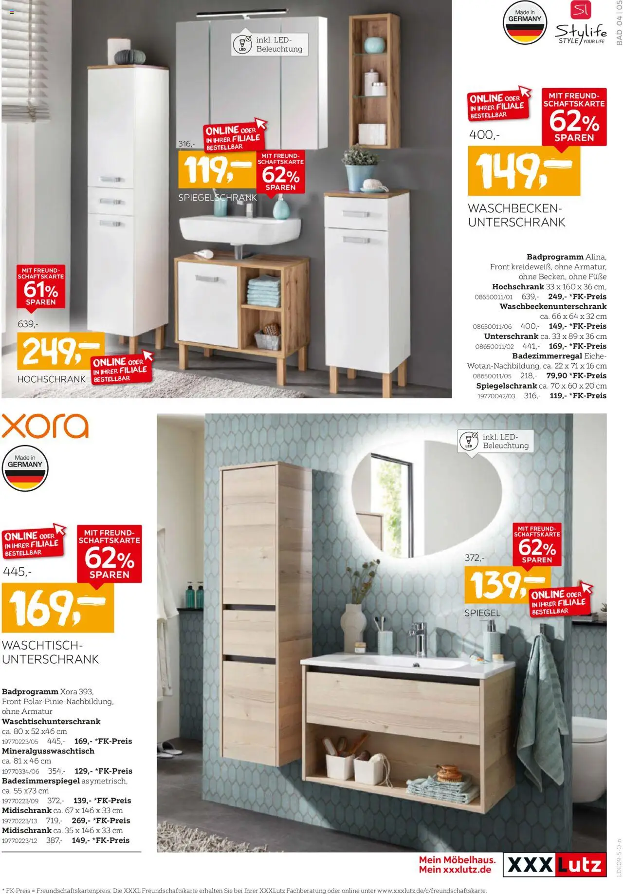 XXXL Lutz Bad Spezial - gültig ab dem 25.08.2025 | Seite: 5 | Produkte: Waschbecken, Armatur, Hochschrank, Midischrank