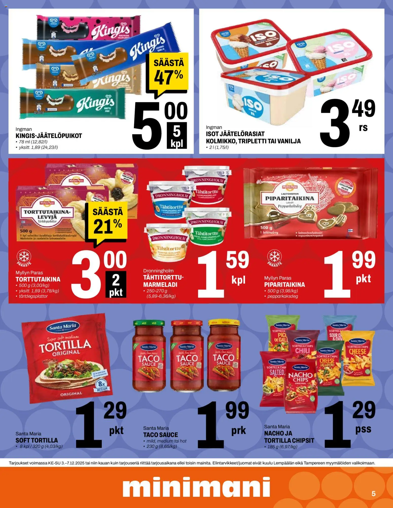 Minimani tarjoukset – voimassa 03.12.2025 alkaen | Sivu: 5 | Tuotteet: Chili, Tortilla