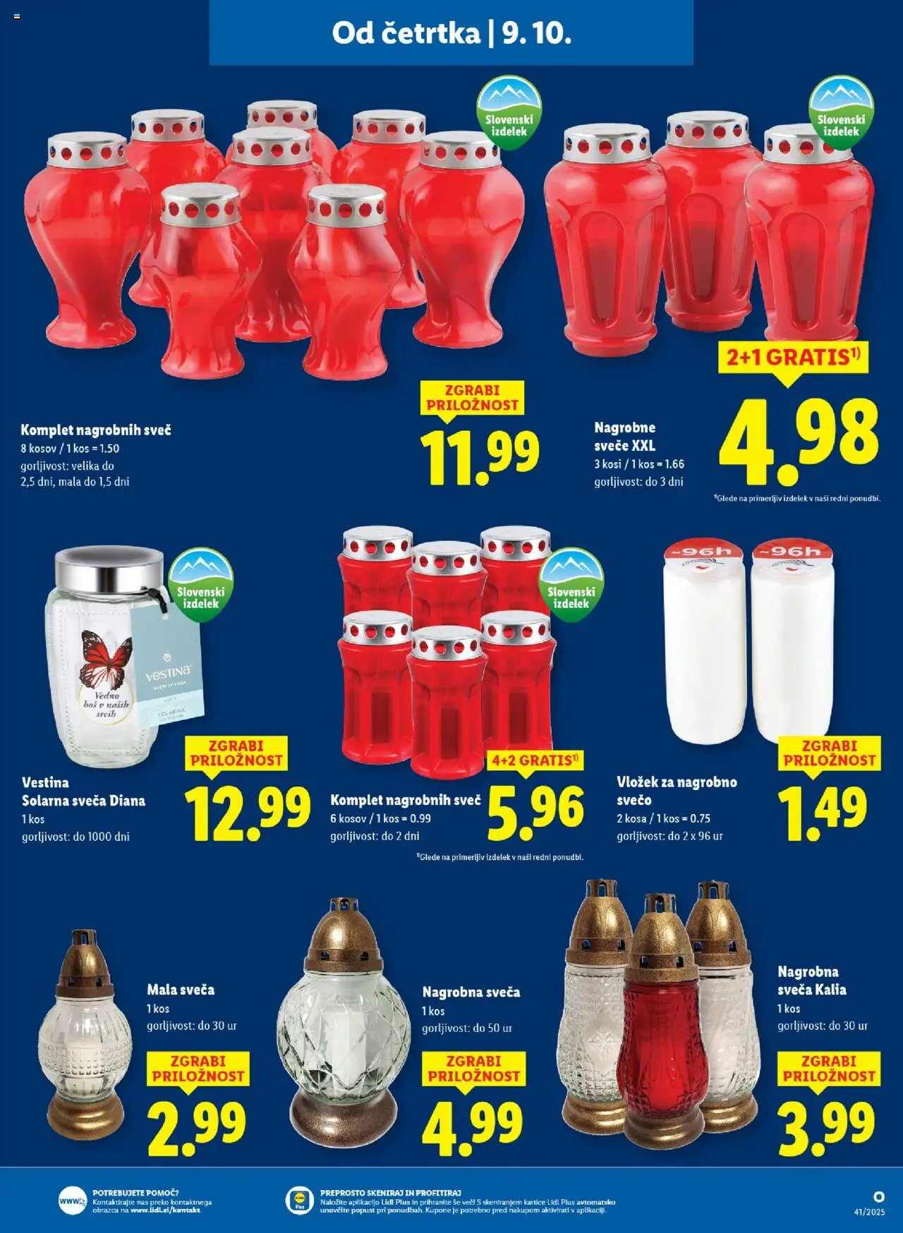 Novi Lidl katalog ponudbe – veljaven od 09.10.2025 | Stran: 19 | Izdelki: Sveča, Kos, Svece