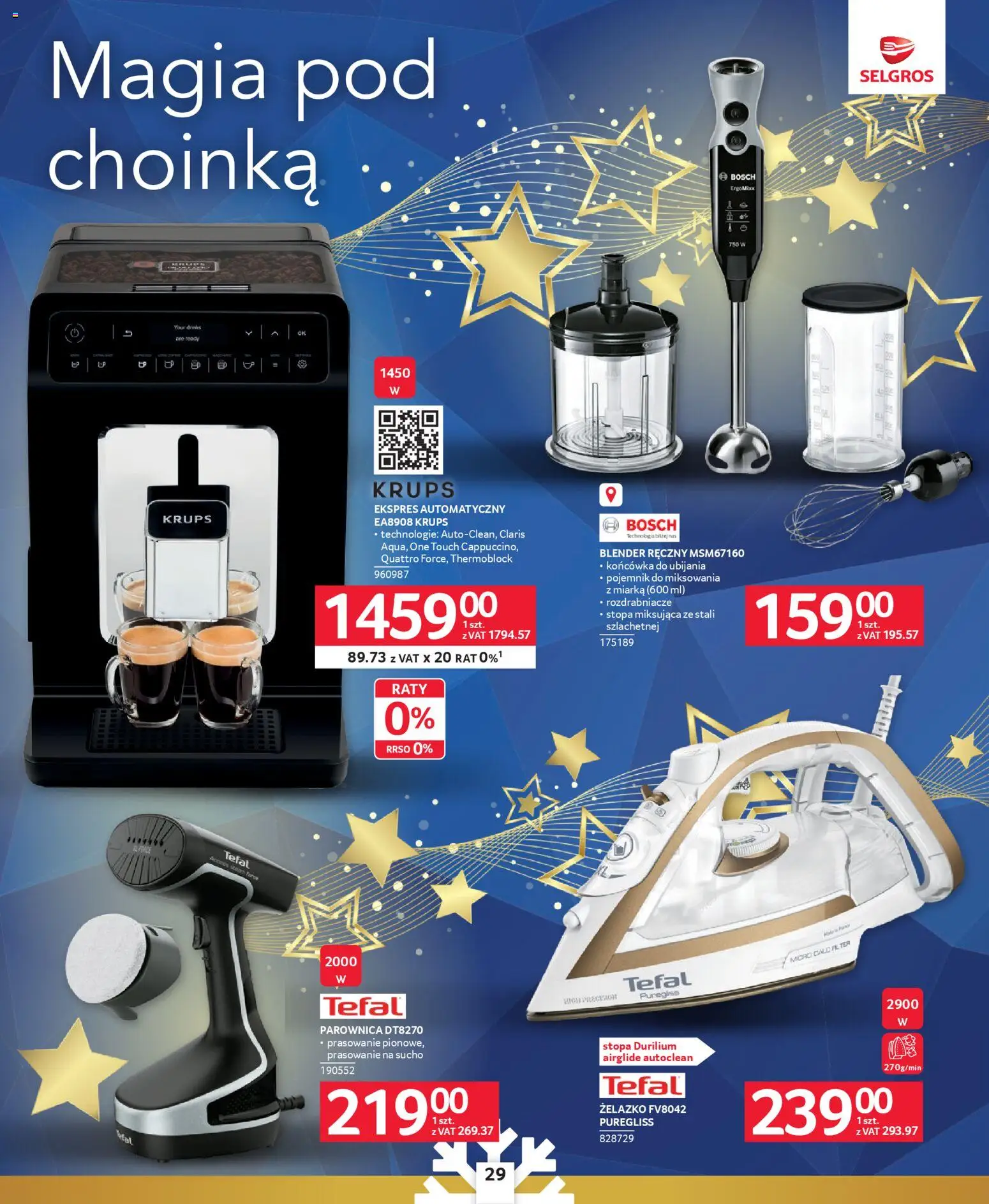 Selgros cash&carry Gazetka - Prezenty od 04.12.2025 | Strona: 25 | Produkty: Blender ręczny, Choinka, Blender, Tefal
