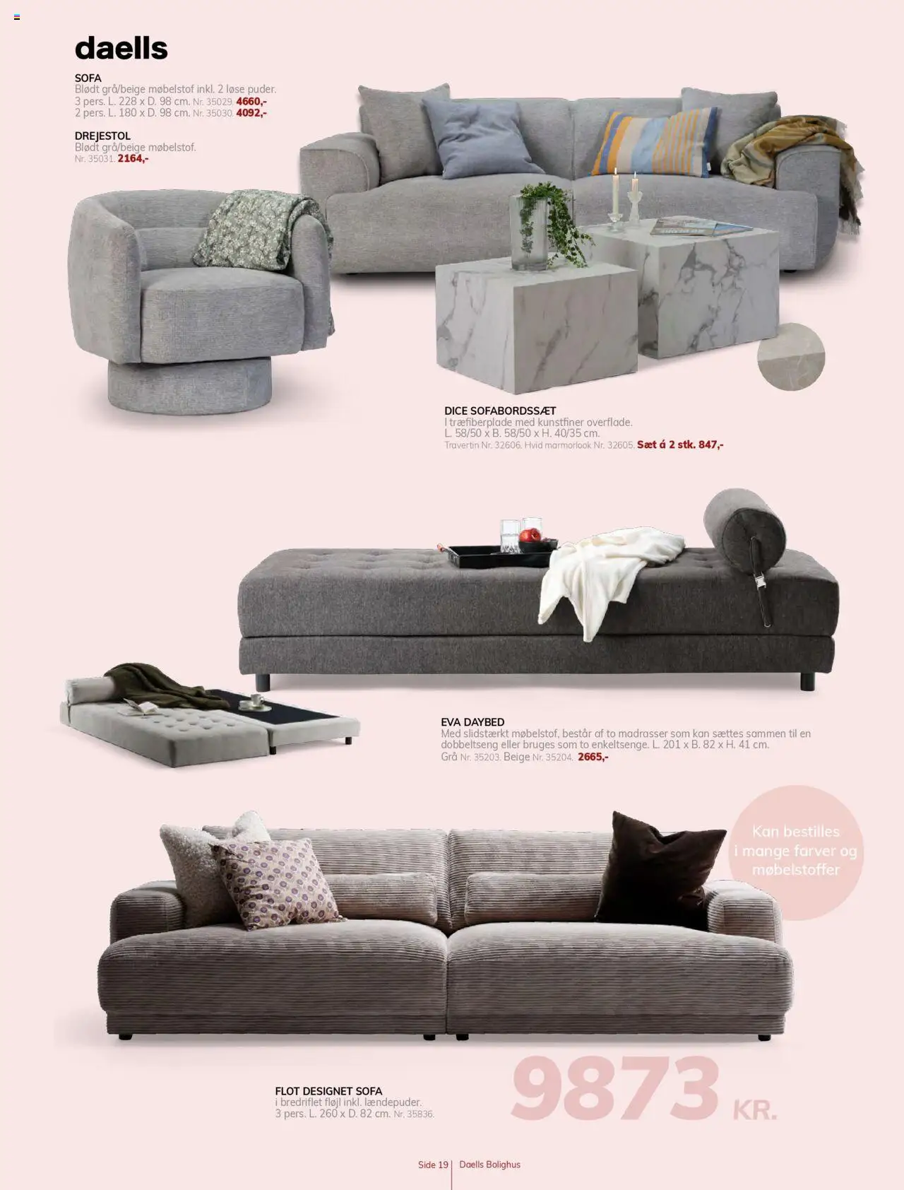 Daells Bolighus tilbudsavis – gyldig fra 14.08.2025 | Side: 19 | Produkter: Sofa, Søm