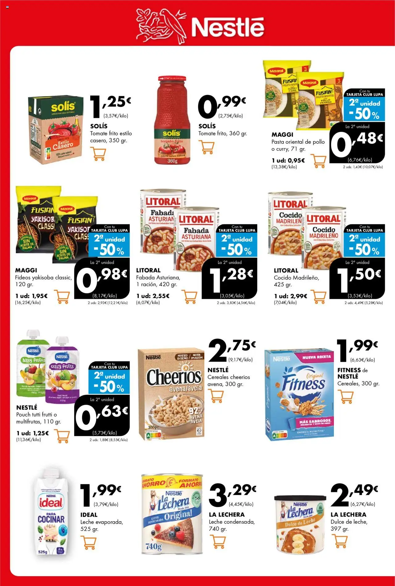 Lupa Supermercados folleto │ válido desde el 02.10.2025 | Página: 14 | Productos: Leche, Aceite, Cereales, Pasta