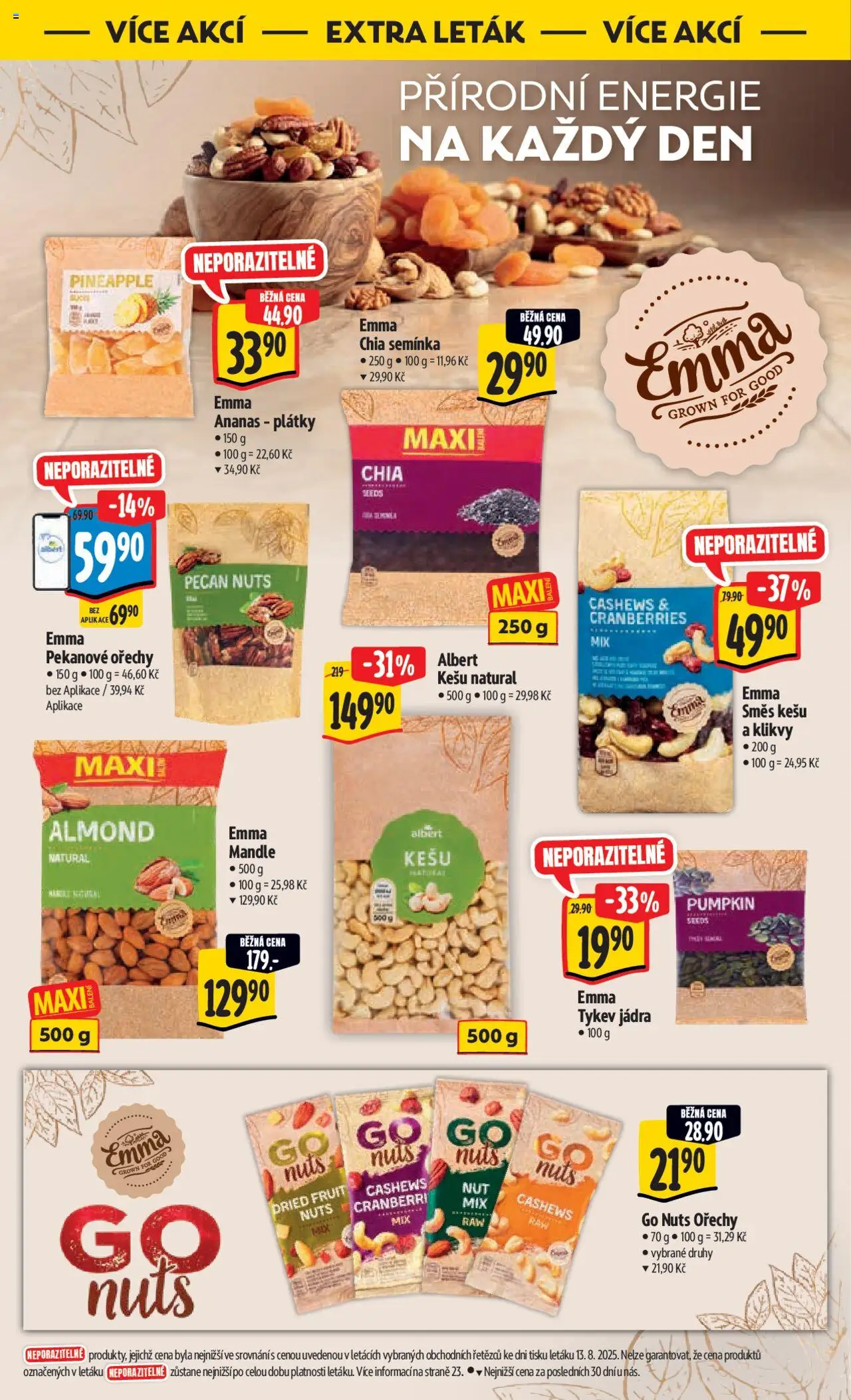 Albert leták - Hypermarket od 20.08.2025 | Strana: 44 | Produkty: Kešu, Ořechy, Chia, Semínka