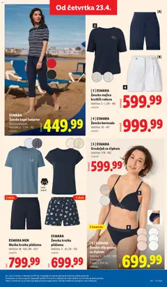 ESMARA, Ženska majica, kratkih rukava, Veličine: S - L (36 - 46) - pregled Lidl kataloga - važi od 23.04.2026 | Strana: 75 | Proizvode: Gaćice, Grudnjak, Pidžama, Helanke