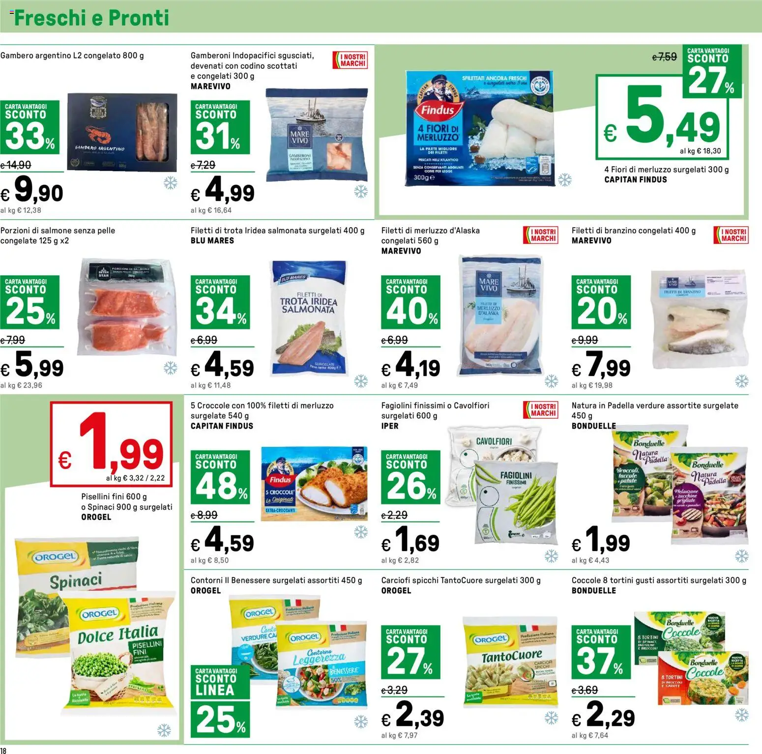 Volantino Iper del 03.11.2025 | Pagina: 18 | Prodotti: Merluzzo, Verdure, Carote, Fagiolini