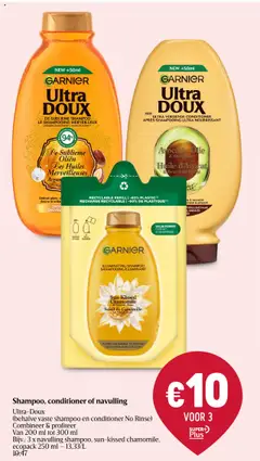 Garnier Ultra Doux De Sublieme Shampoo, De Sublieme Shampoo Le Shampooing Merveilleux - Zonder Siliconen / Sans Silicone - Voorbeeld van een folder van Delhaize, geldig van 23.10.2025 | Pagina: 34 | Producten: La, Oliën, Conditioner, Avocado