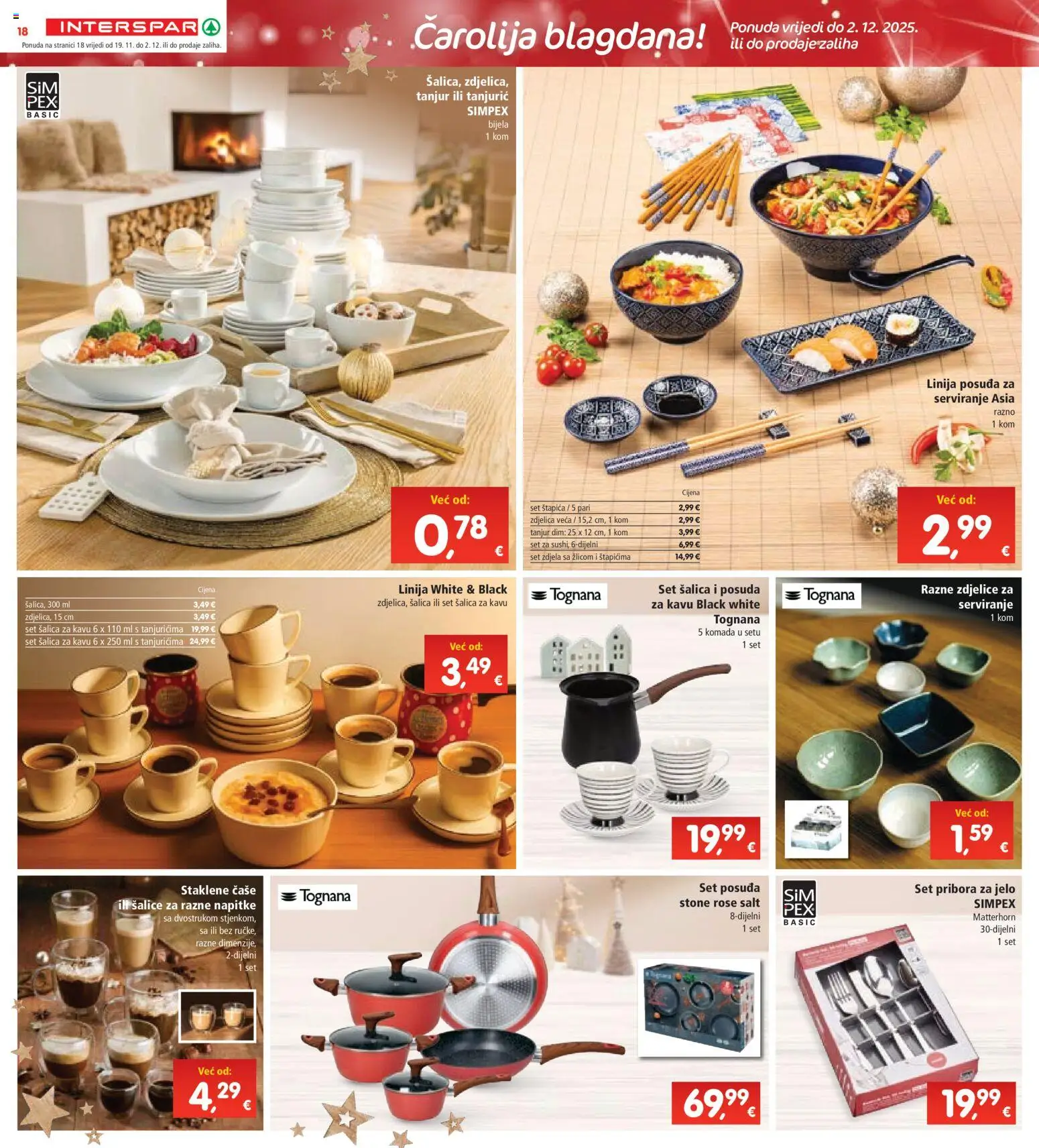 Interspar katalog | vrijedi od 19.11.2025 | Stranica: 23 | Proizvodi: Tognana, Čaše, Šalica, Zdjela