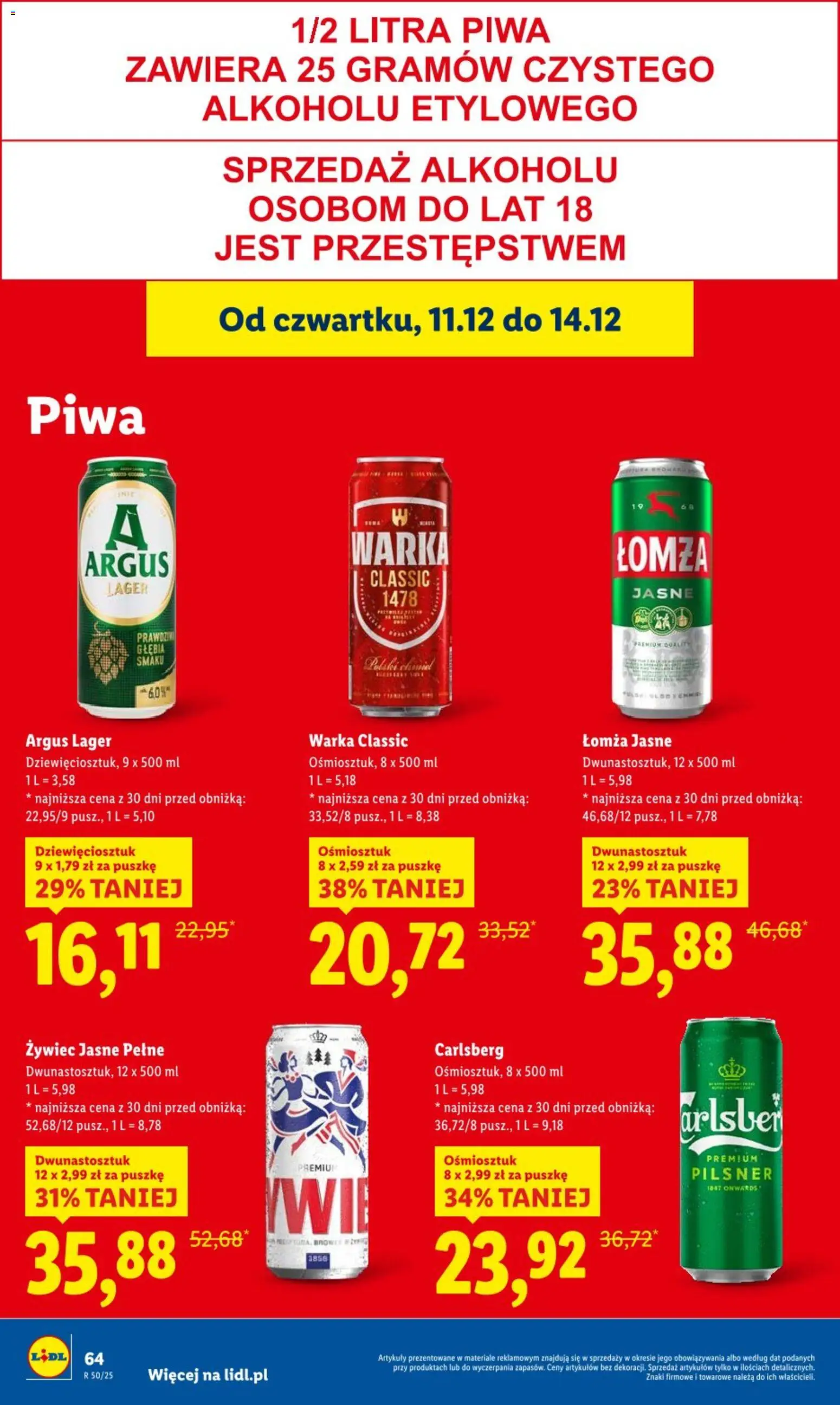Lidl Gazetka od 11.12.2025 | Strona: 64 | Produkty: Warka