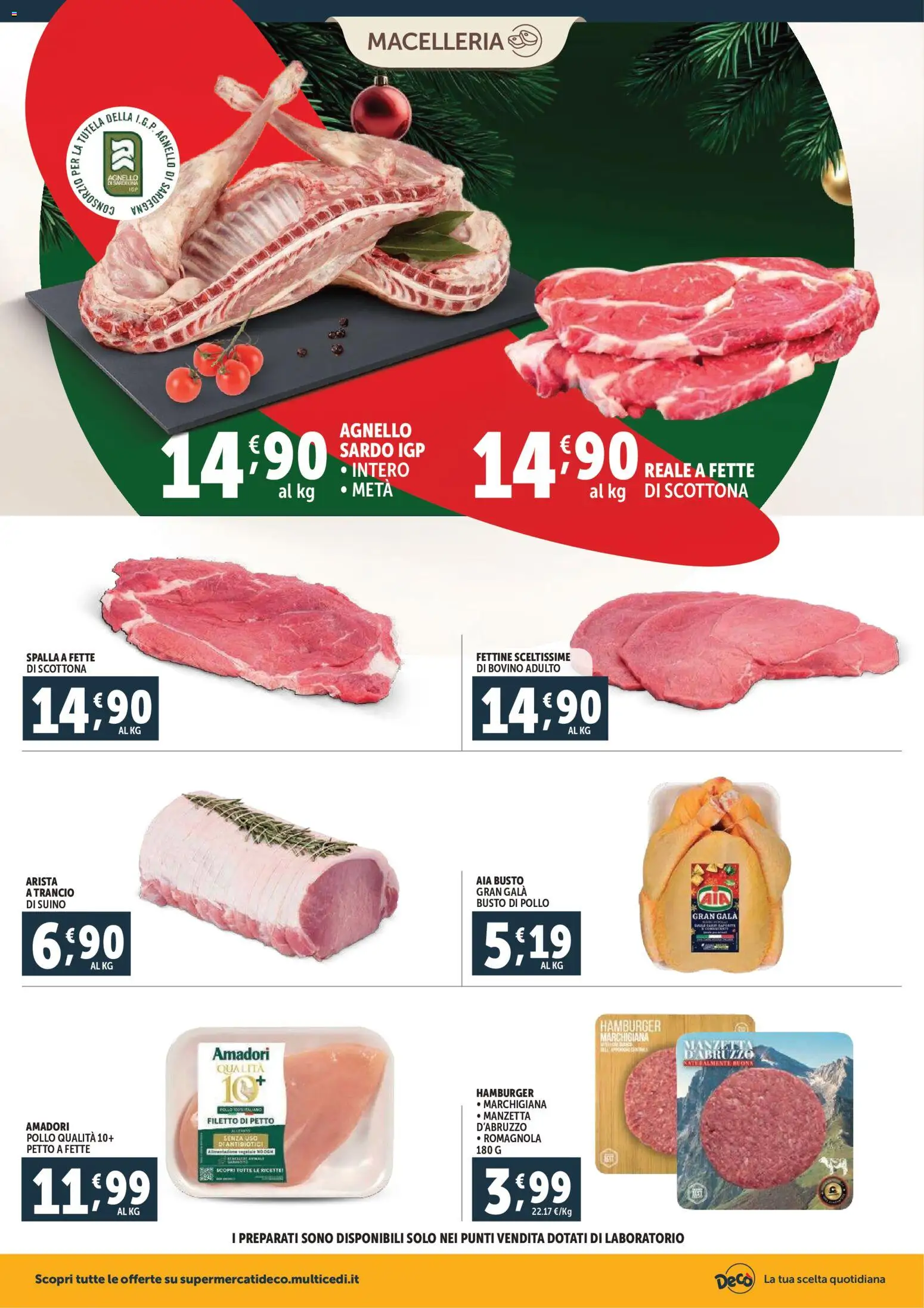 Volantino Decò del 15.12.2025 | Pagina: 10 | Prodotti: Bovino, Suino, Agnello, Hamburger