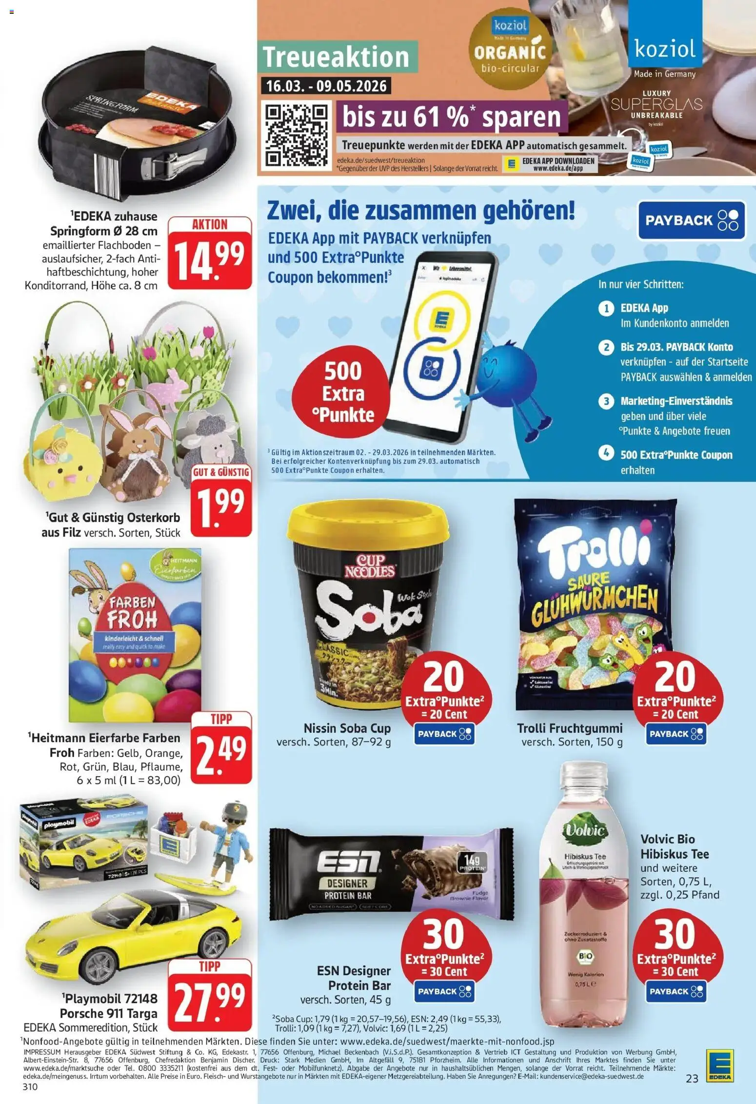 Angebote – gültig ab 16.03.2026 | Seite: 23 | Produkte: Tee, Volvic, Wok, Fleisch