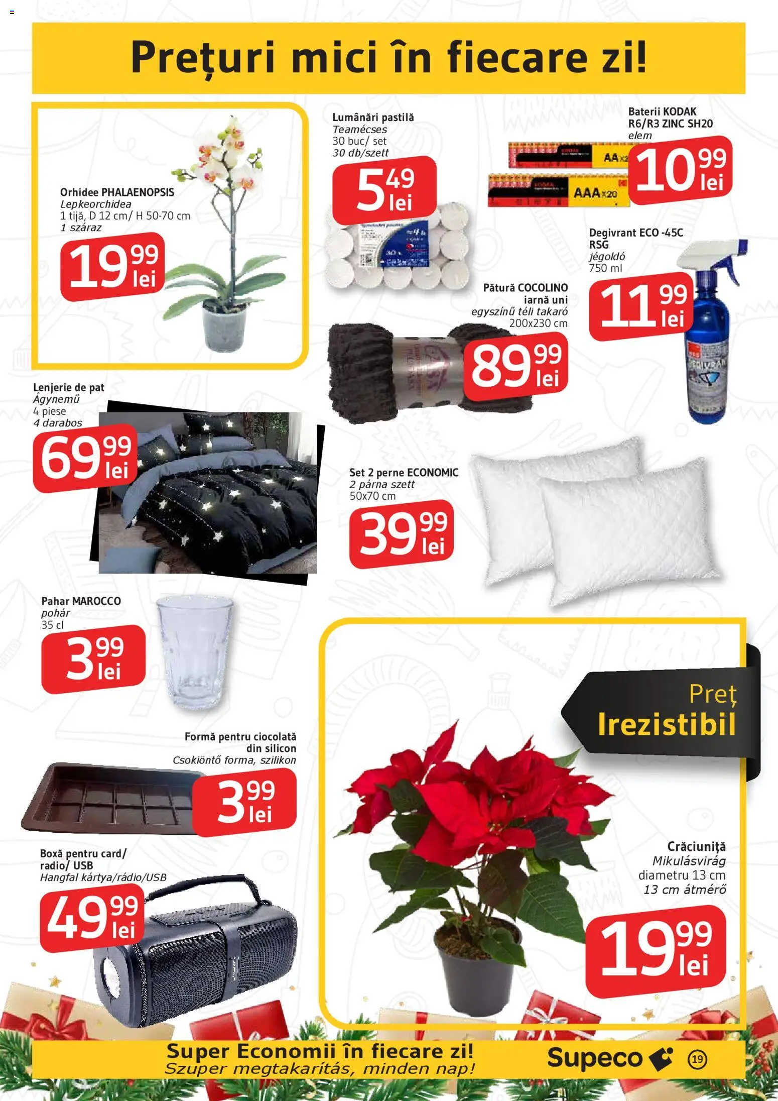 Noul catalog Supeco – valabil de la 11.12.2025 | Pagină: 19 | Produse: Orhidee, Pat, Pătură, Mici