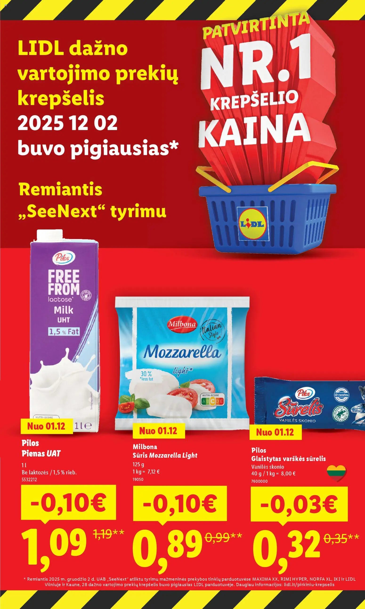 LIDL akcijos nuo 26.01.2026 | Puslapis: 12 | Prekių: Sūrelis, Pienas, Sūris, Krepšelis