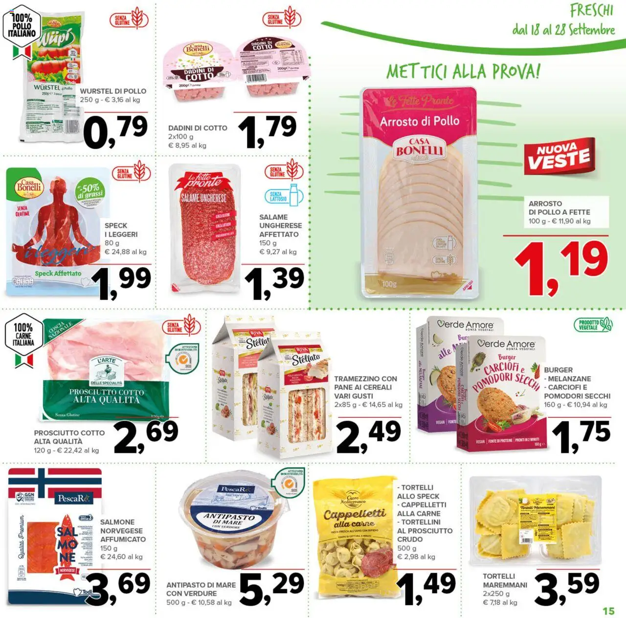 Volantino Todis del 18.09.2025 | Pagina: 15 | Prodotti: Speck, Arrosto, Pollo, Pomodori secchi