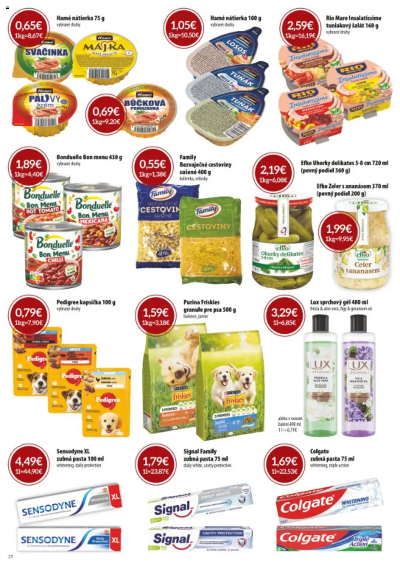 Nové CBA Verex akcie – leták je platný od 02.10.2025 | Strana: 25 | Produkty: Friskies, Zubná pasta, Losos, Krém