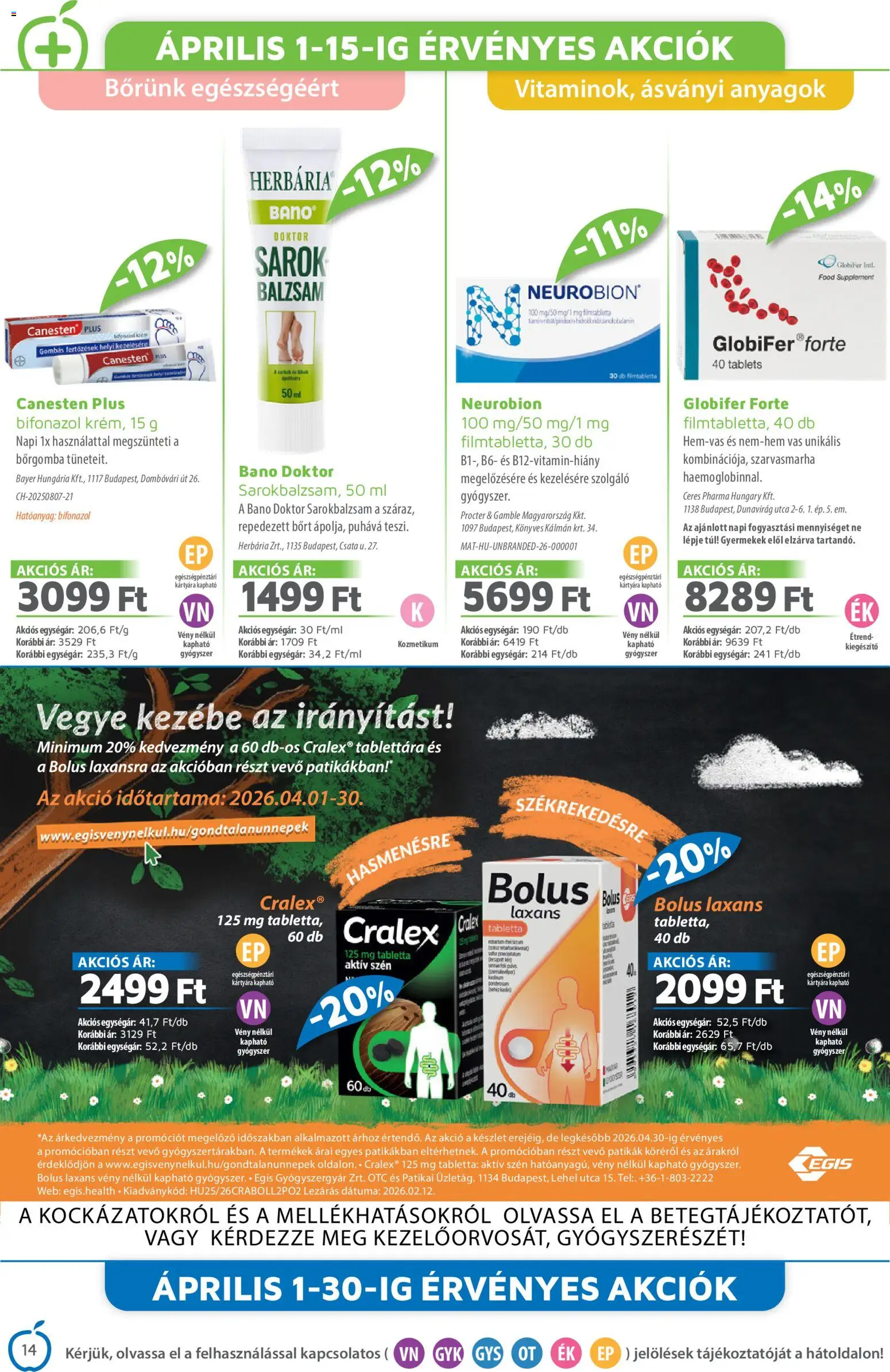 Alma Gyógyszertárak akciós ujság - amely érvényes a következő dátumtól: 01.04.2026 | Oldal: 14