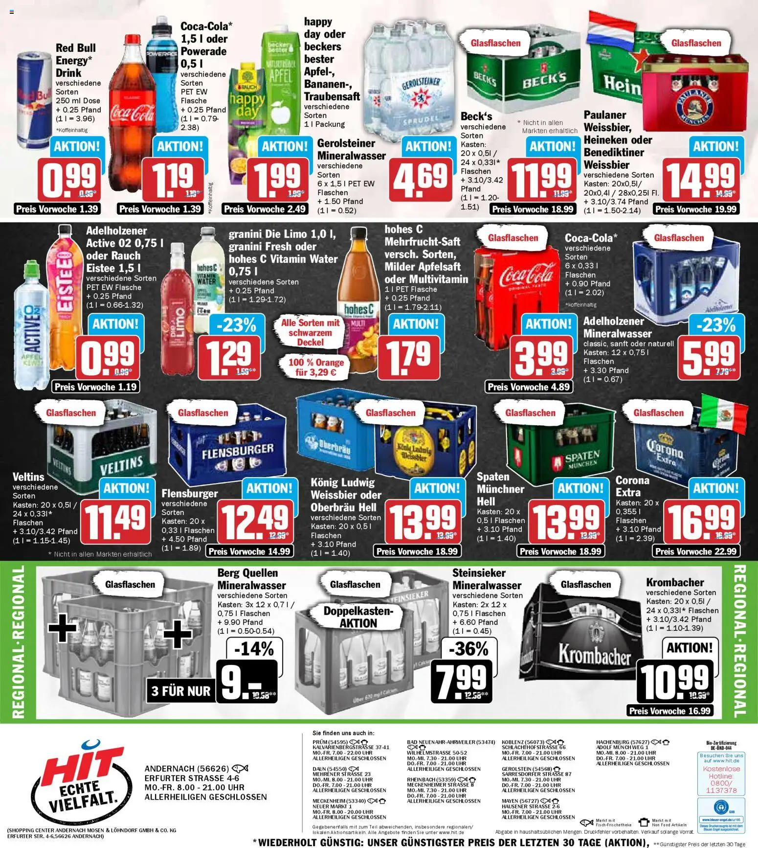 HIT - Rhineland-Palatinate – gültig ab 27.10.2025 | Seite: 19 | Produkte: Red bull, Weißbier, Powerade, Krombacher