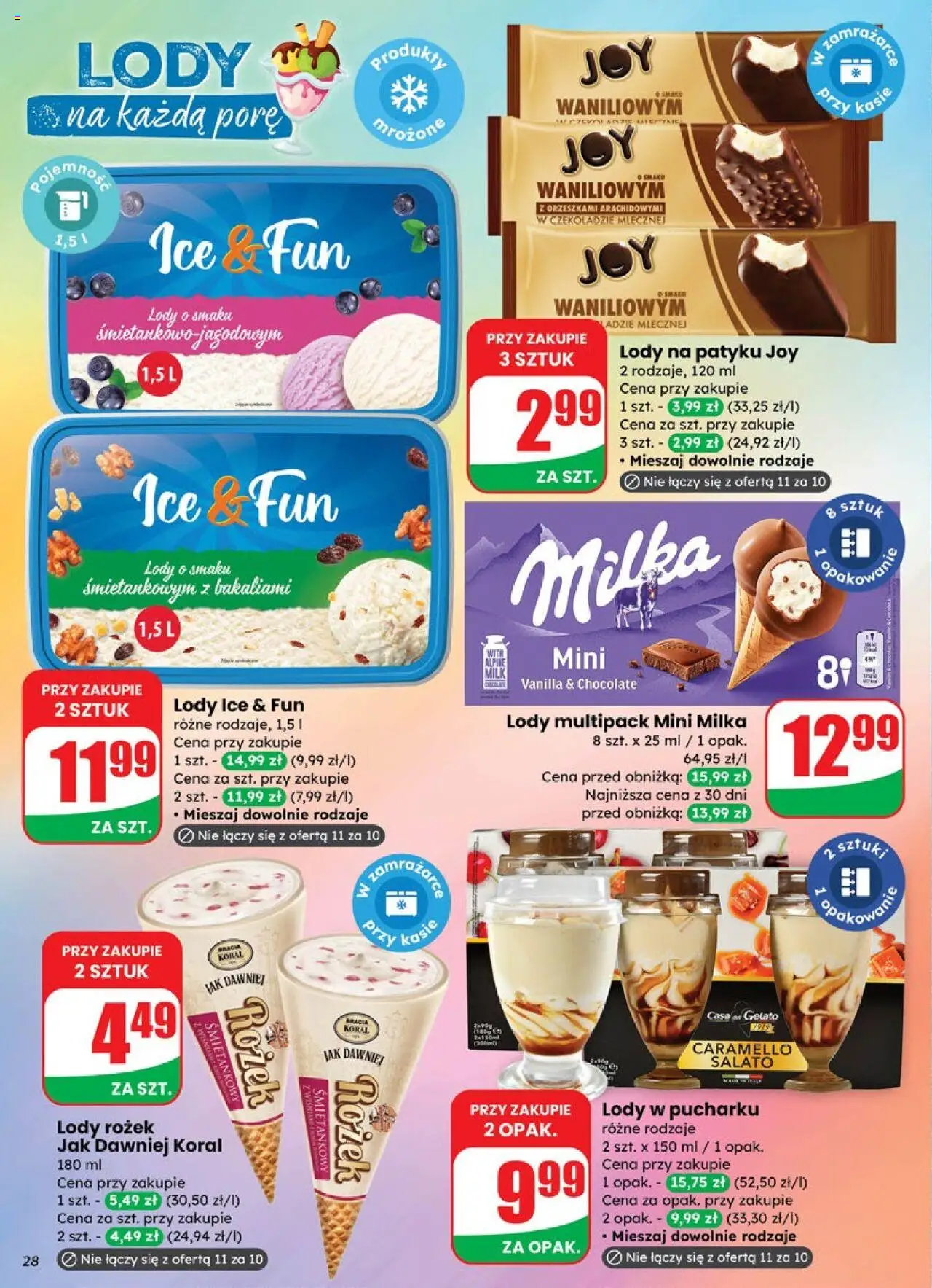 Dino Gazetka od 17.09.2025 | Strona: 28 | Produkty: Por, Milka, Lody na patyku, Lody