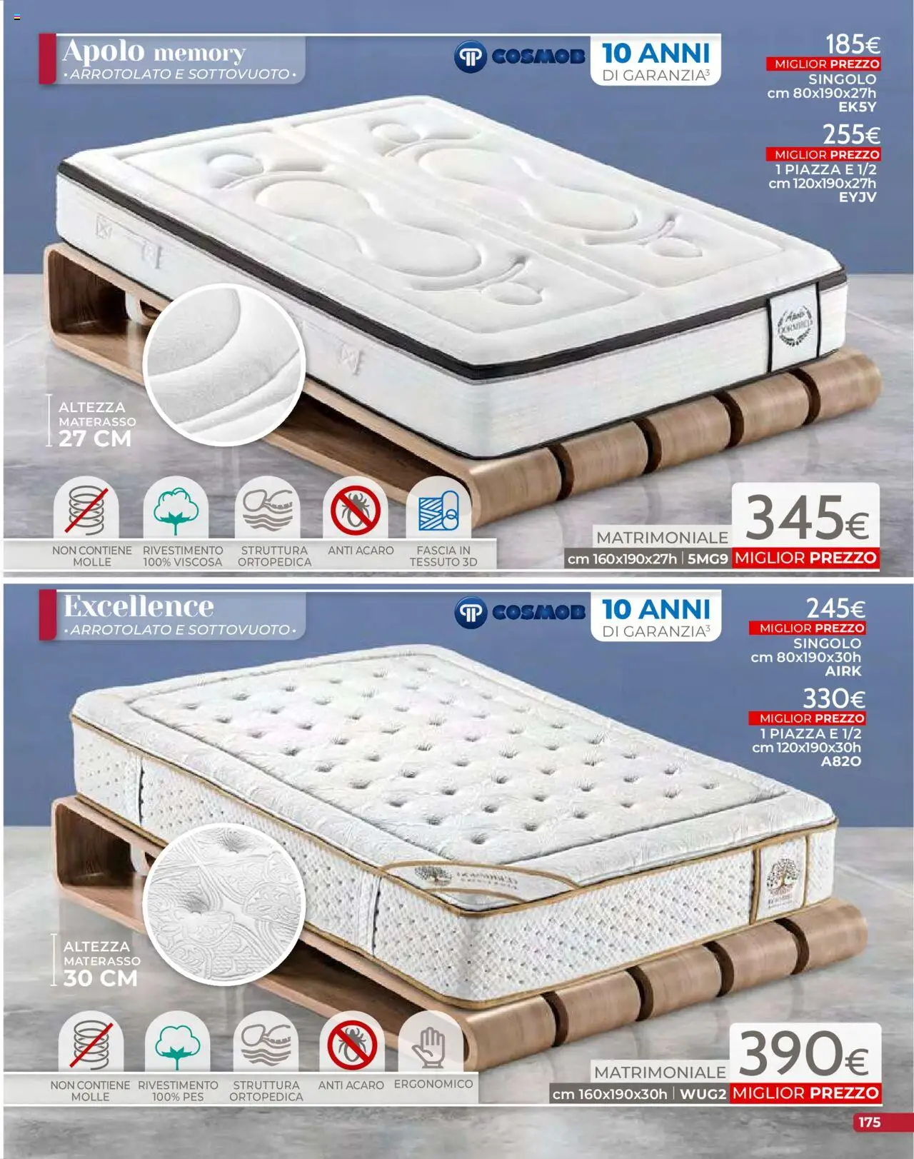 Volantino Mondo Convenienza del 09.09.2025 | Pagina: 177 | Prodotti: Materasso