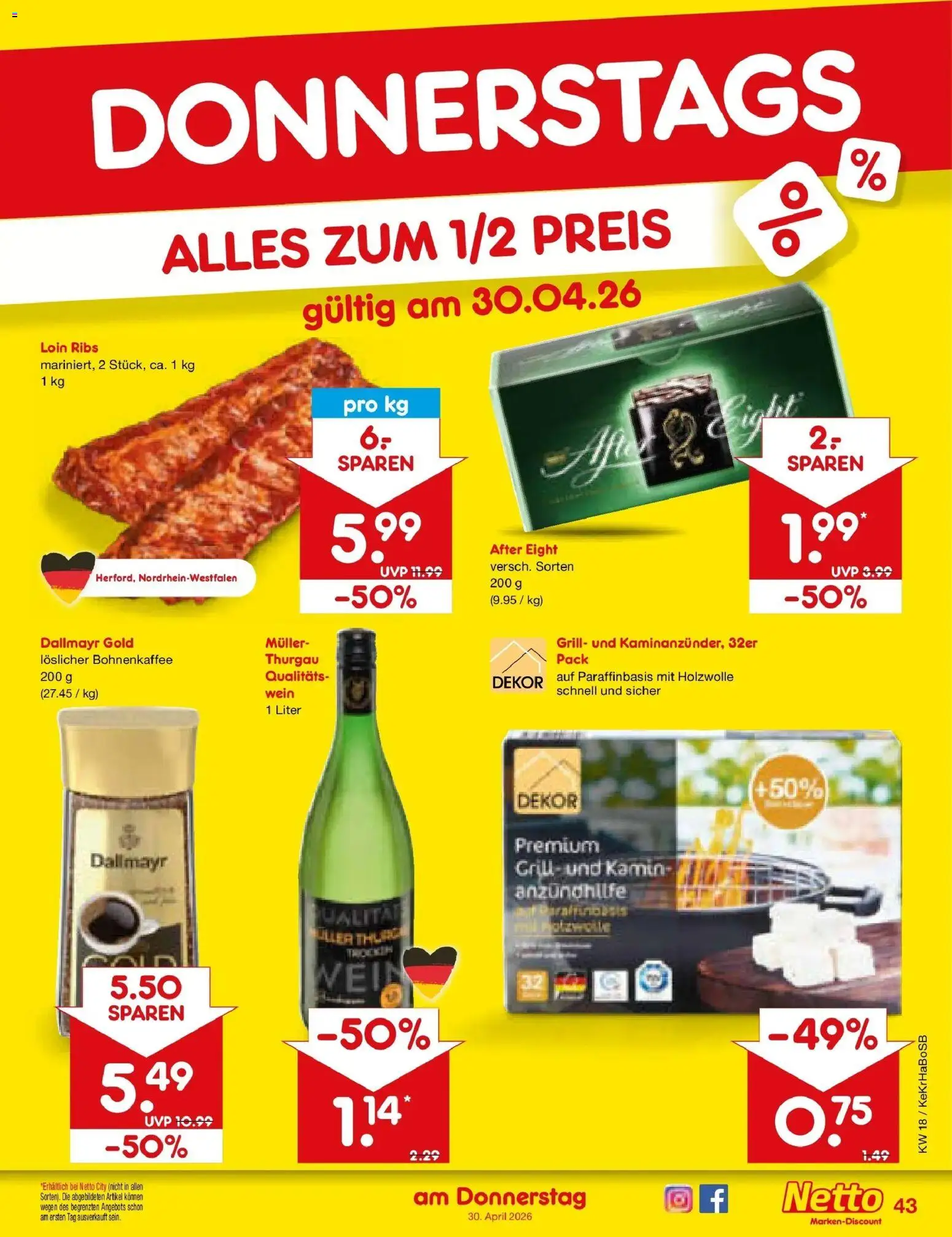 Netto Marken-Discount Prospekt Jüchen	 – gültig ab 27.04.2026 | Seite: 57 | Produkte: Grill, Kamin, Dallmayr, Wein