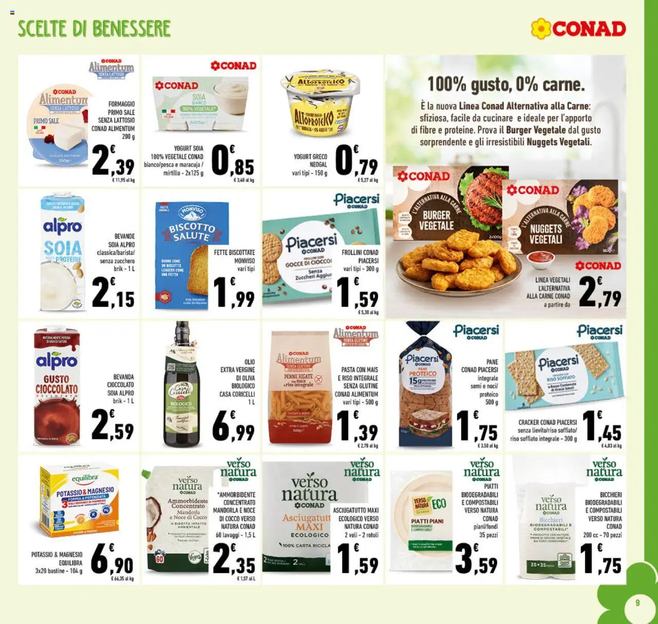 Volantino Conad del 13.08.2025 | Pagina: 9 | Prodotti: Cioccolato, Ammorbidente, Crackers, Asciugatutto
