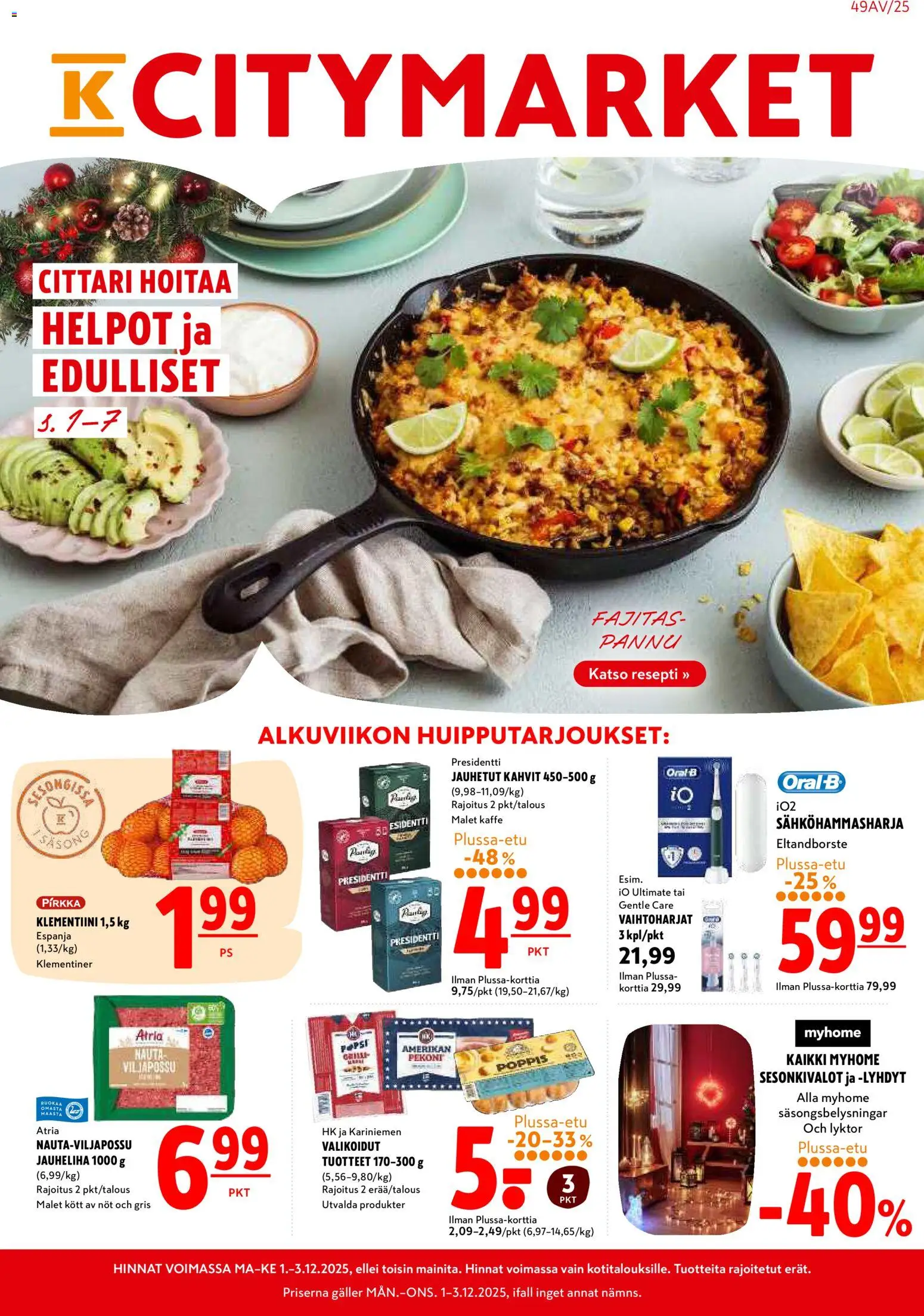 K-Citymarket tarjoukset – voimassa 01.12.2025 alkaen | Sivu: 1