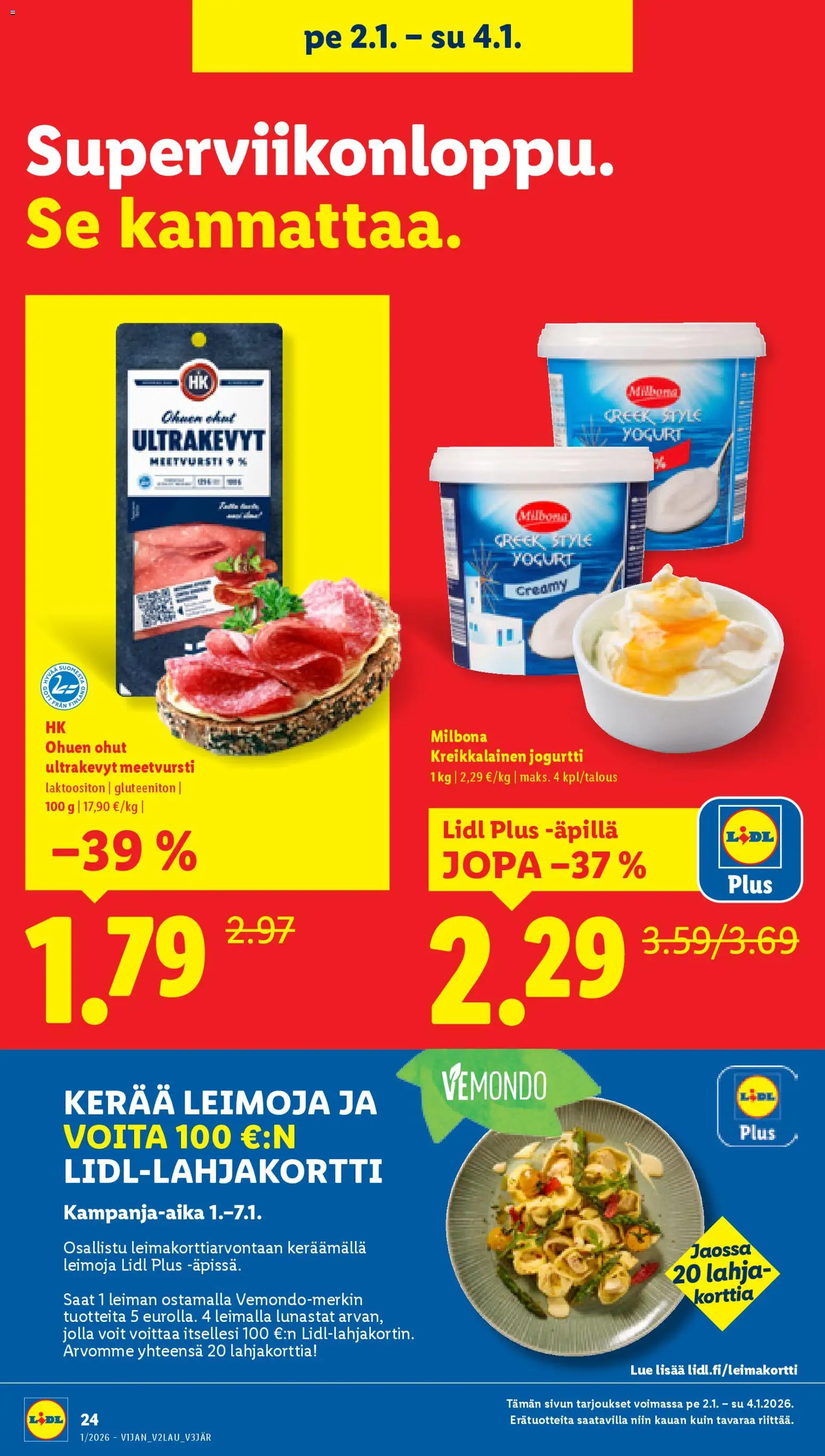 Lidl tarjoukset - Tampere – voimassa 01.01.2026 alkaen | Sivu: 30 | Tuotteet: Meetvursti, Jogurtti, Kreikkalainen jogurtti