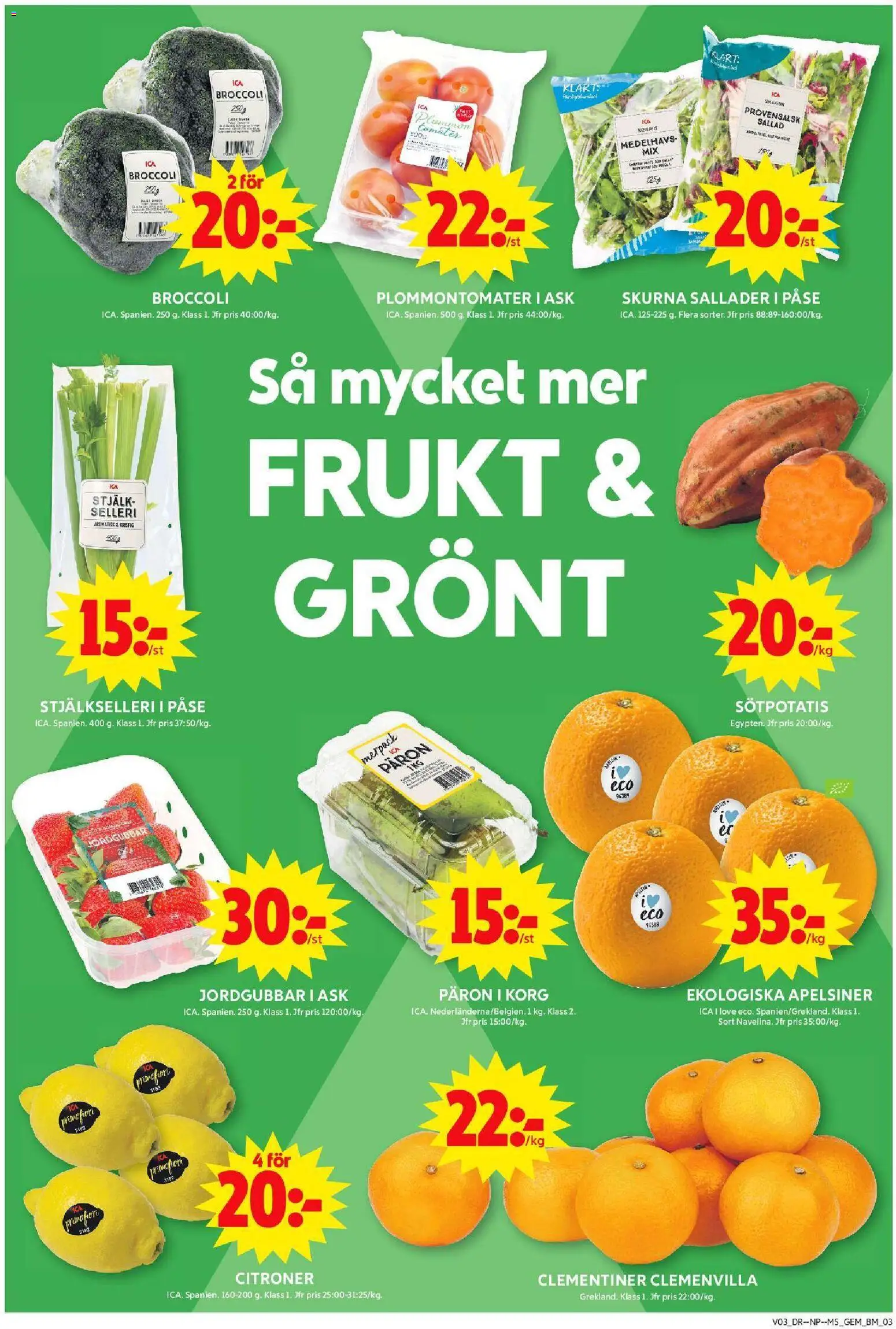 ICA Maxi reklamblad aktuell från 12.01.2026 | Sida: 3 | Produkter: Korg, Apelsiner, Sötpotatis, Sallad