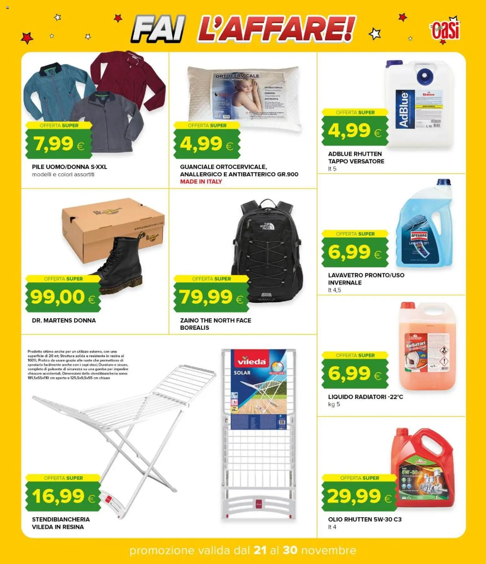 Volantino Oasi del 21.11.2025 | Pagina: 39 | Prodotti: Zaino, Olio, The, Guanciale