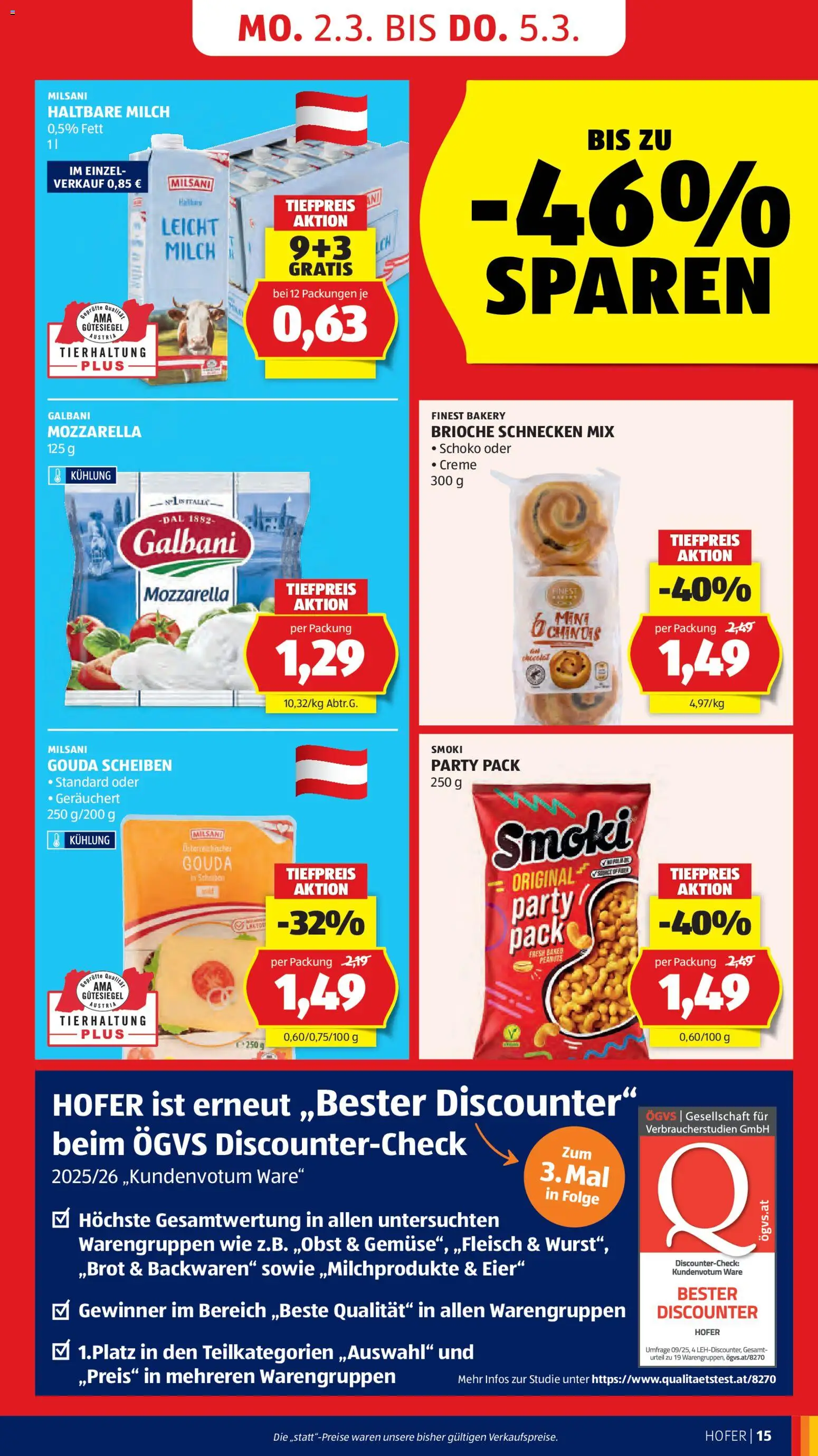 Hofer Flugblatt gültig ab 25.02.2026 | Seite: 17 | Produkte: Milch, Creme, Eier