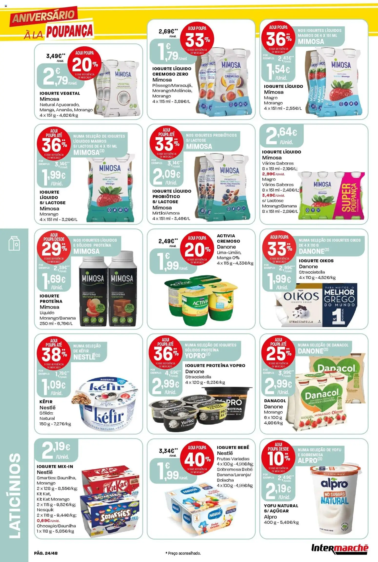 Intermarché - Aniversário à la poupança! │ válido de 30.10.2025 | Página: 24 | Produtos: Banana, Probióticos, Iogurte, Açúcar
