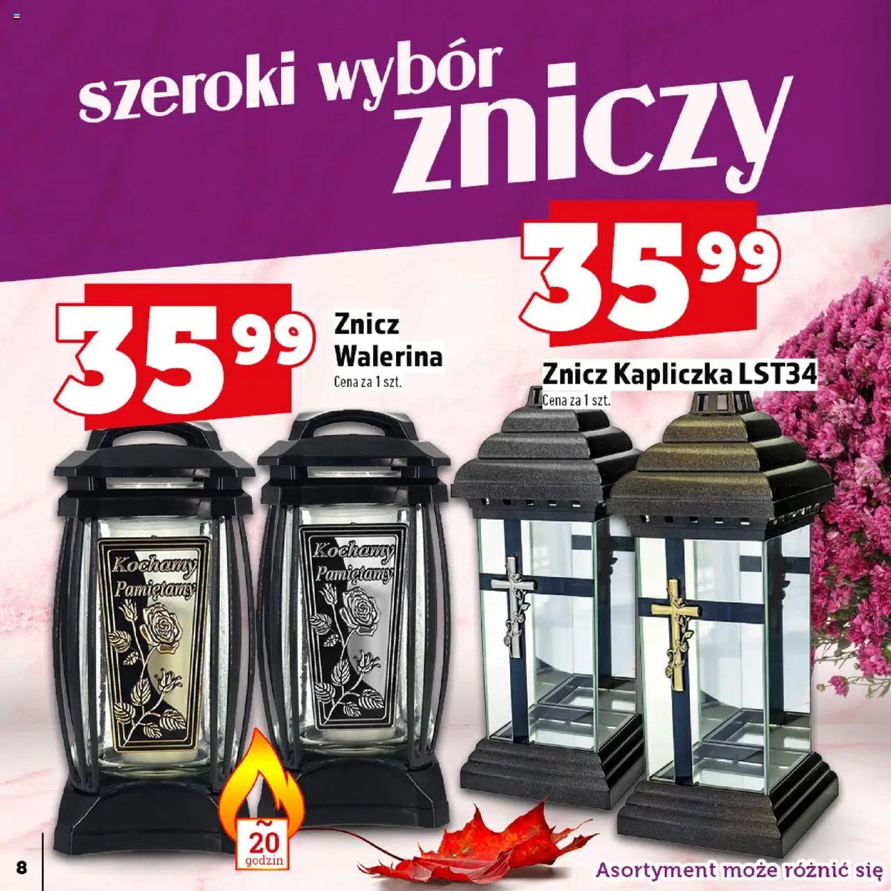 Topaz Gazetka - Znicze wkłady od 29.09.2025 | Strona: 8 | Produkty: Znicz kapliczka