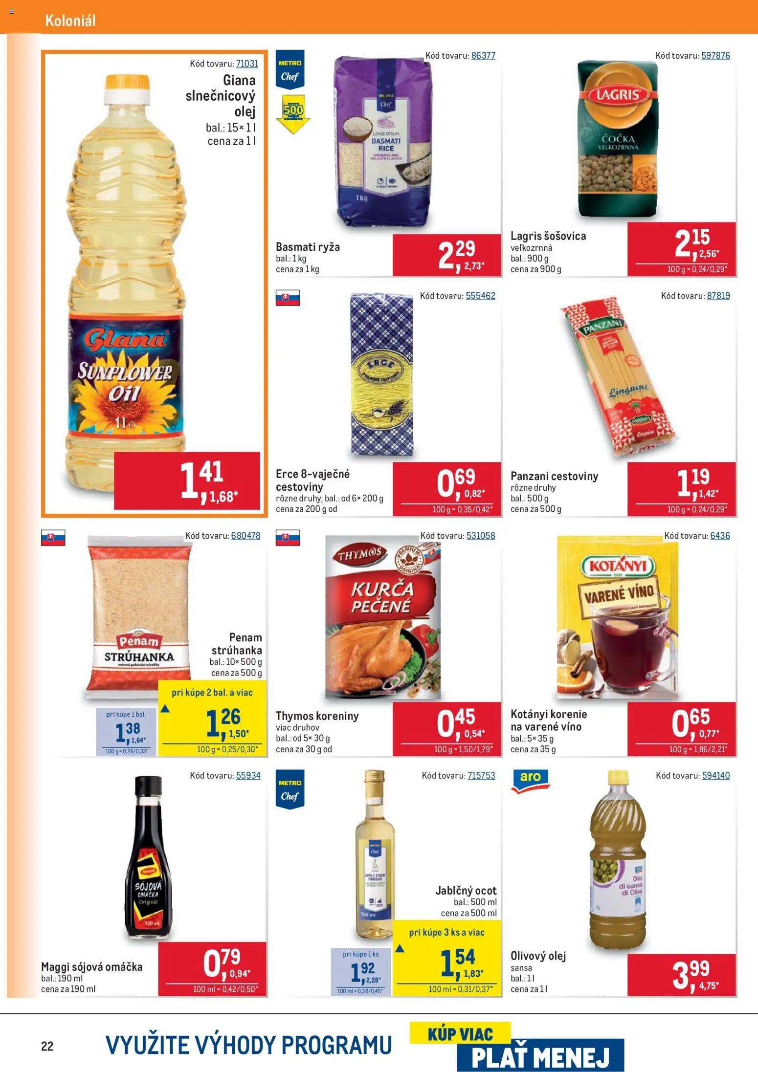Nové Metro akcie – leták je platný od 10.12.2025 | Strana: 22 | Produkty: Korenie, Kurča, Ocot, Jablčný ocot