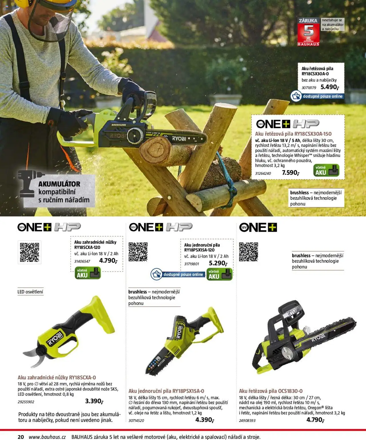 Bauhaus katalog Zahradní technika od 01.04.2025 | Strana: 20 | Produkty: Nůžky, Nože, Nářadí, LED