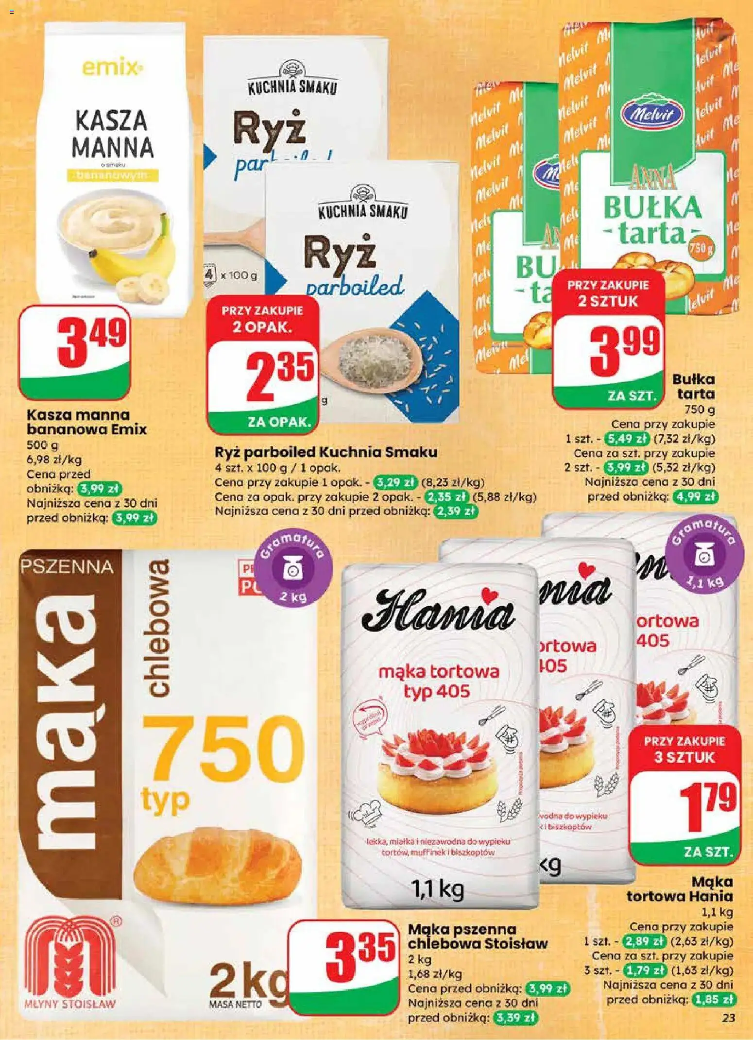 Dino gazetka od 18.03.2026 | Strona: 23 | Produkty: Kasza, Bułka tarta, Kasza manna, Bułka