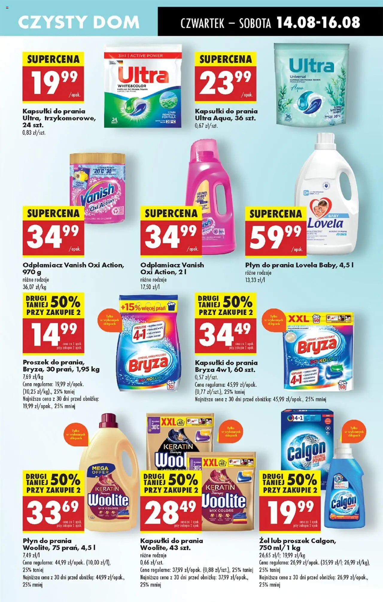 Biedronka gazetka - Oferta w tym tygodniu od 14.08.2025 | Strona: 63 | Produkty: Calgon, Kapsułki do prania, Odplamiacz, Detergent