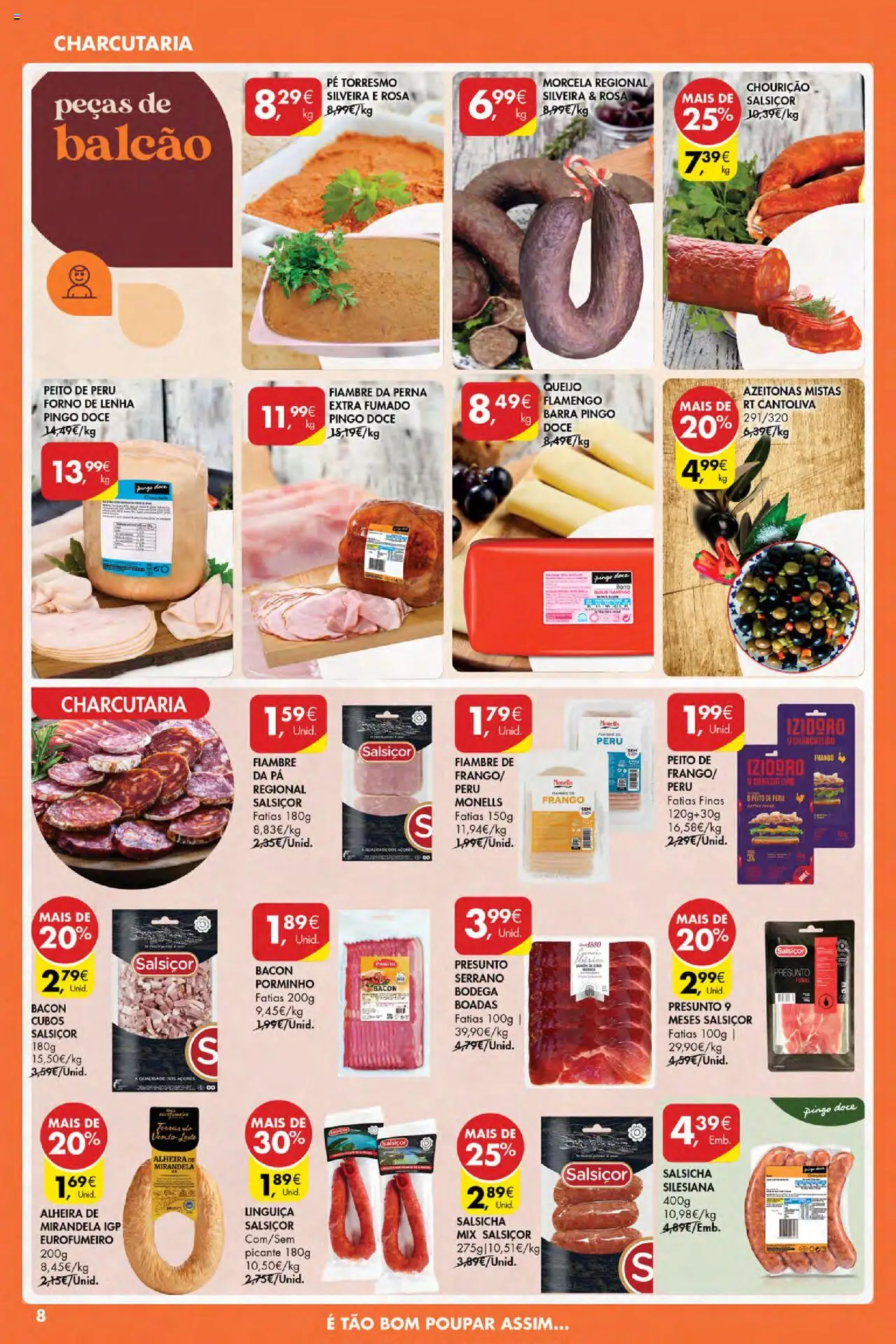 Pingo Doce Poupe Esta Semana Açores │ válido de 07.08.2025 | Página: 8 | Produtos: Azeitonas, Bacon, Linguiça, Pá