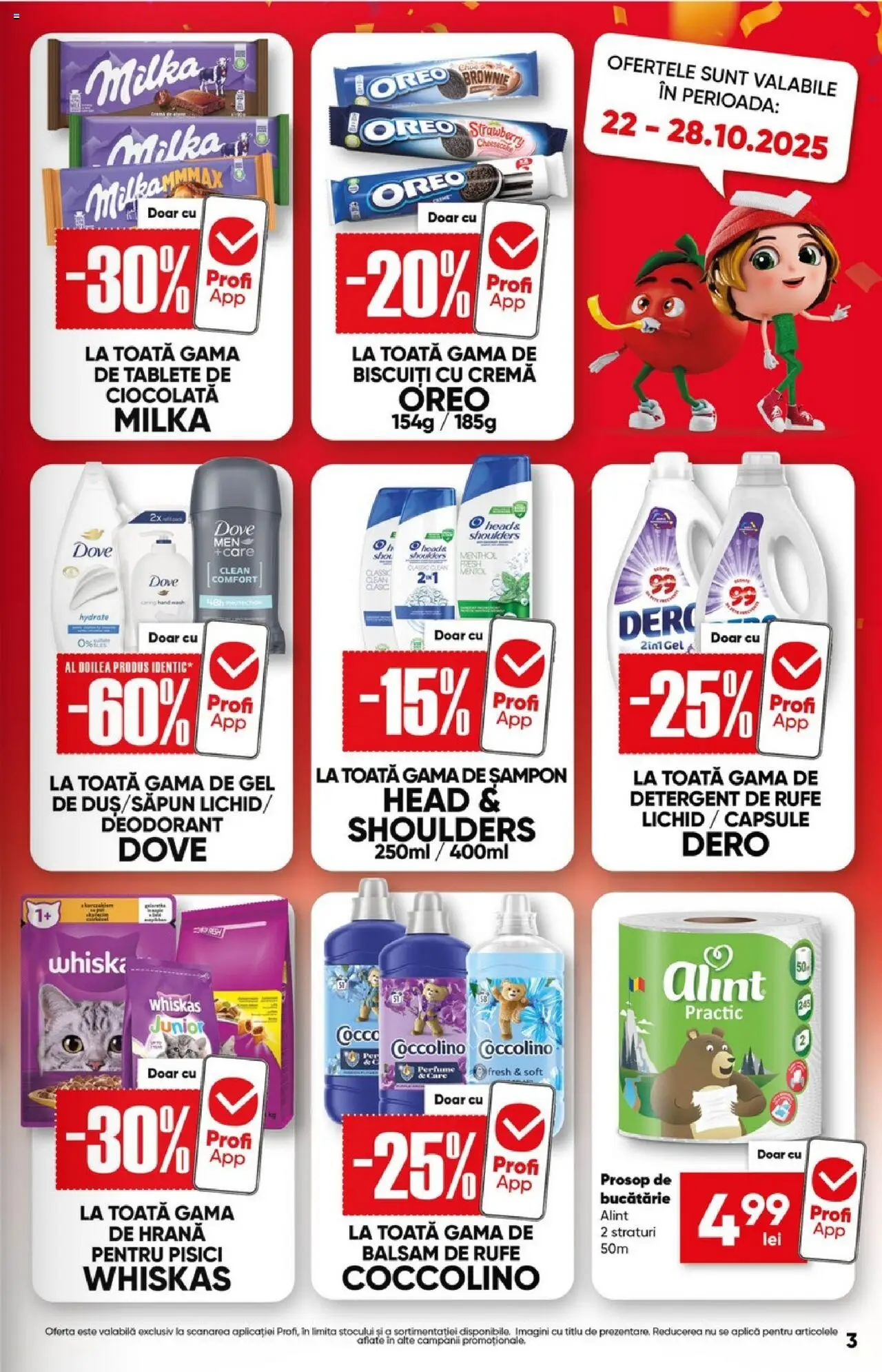 Noul catalog Profi – valabil de la 15.10.2025 | Pagină: 3 | Produse: Cremă, Ciocolată, Deodorant, Biscuiți