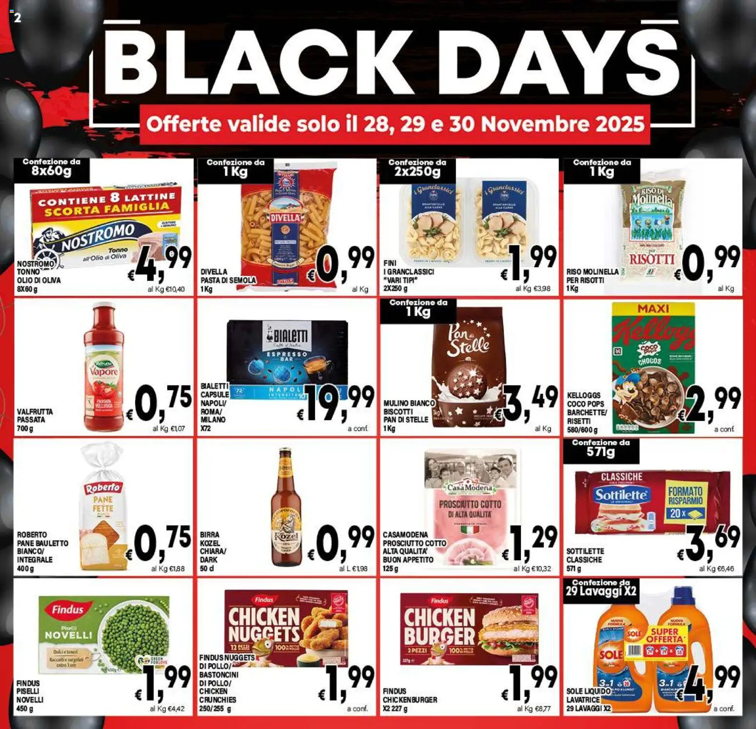 Volantino DEM del 27.11.2025 | Pagina: 2 | Prodotti: Riso, Olio, Pasta, Tonno