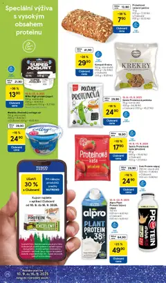 Proteinové večerní pečivo, 75 g (100 g = 17,20 Kč) s Clubcard: (100 g = 10,53 Kč) od 10.09.2025 | Strana: 26