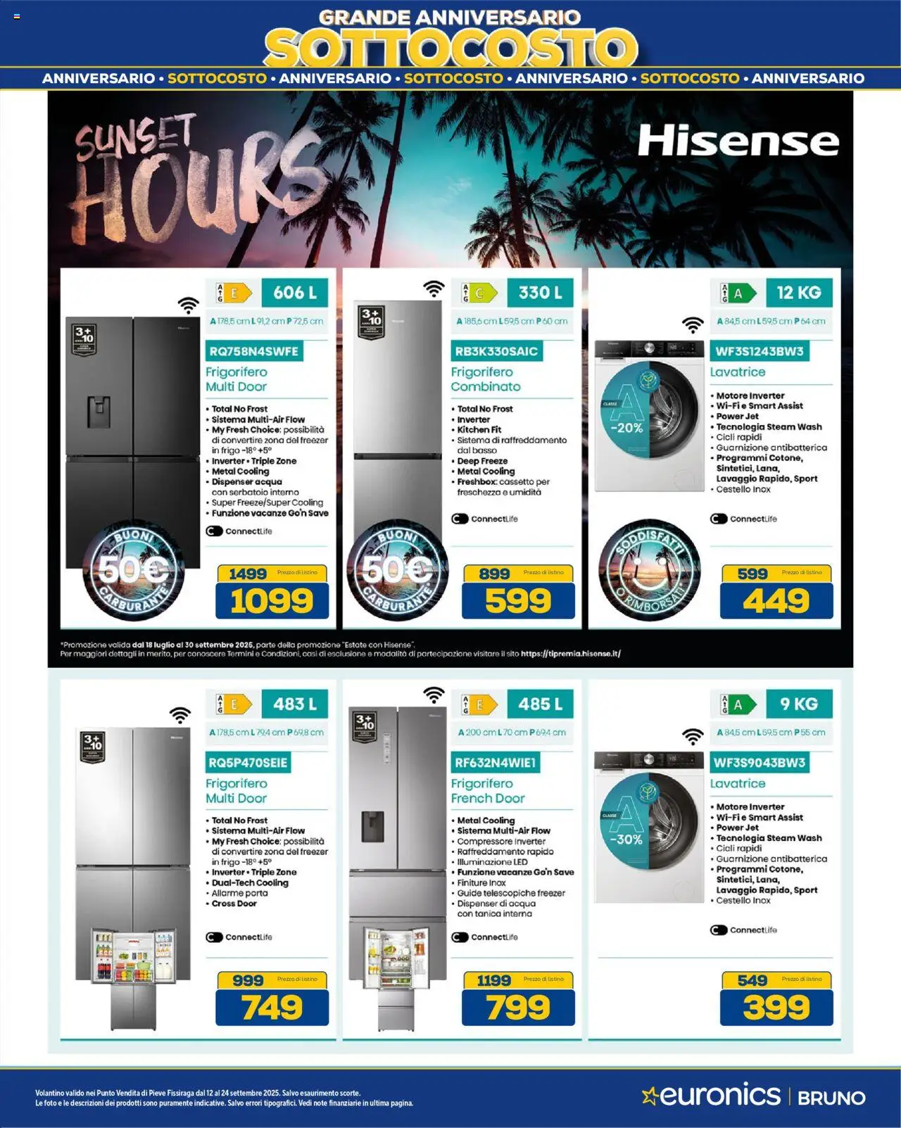 Volantino Euronics del 12.09.2025 | Pagina: 41 | Prodotti: Freezer, Lavatrice, Tanica, Frigorifero