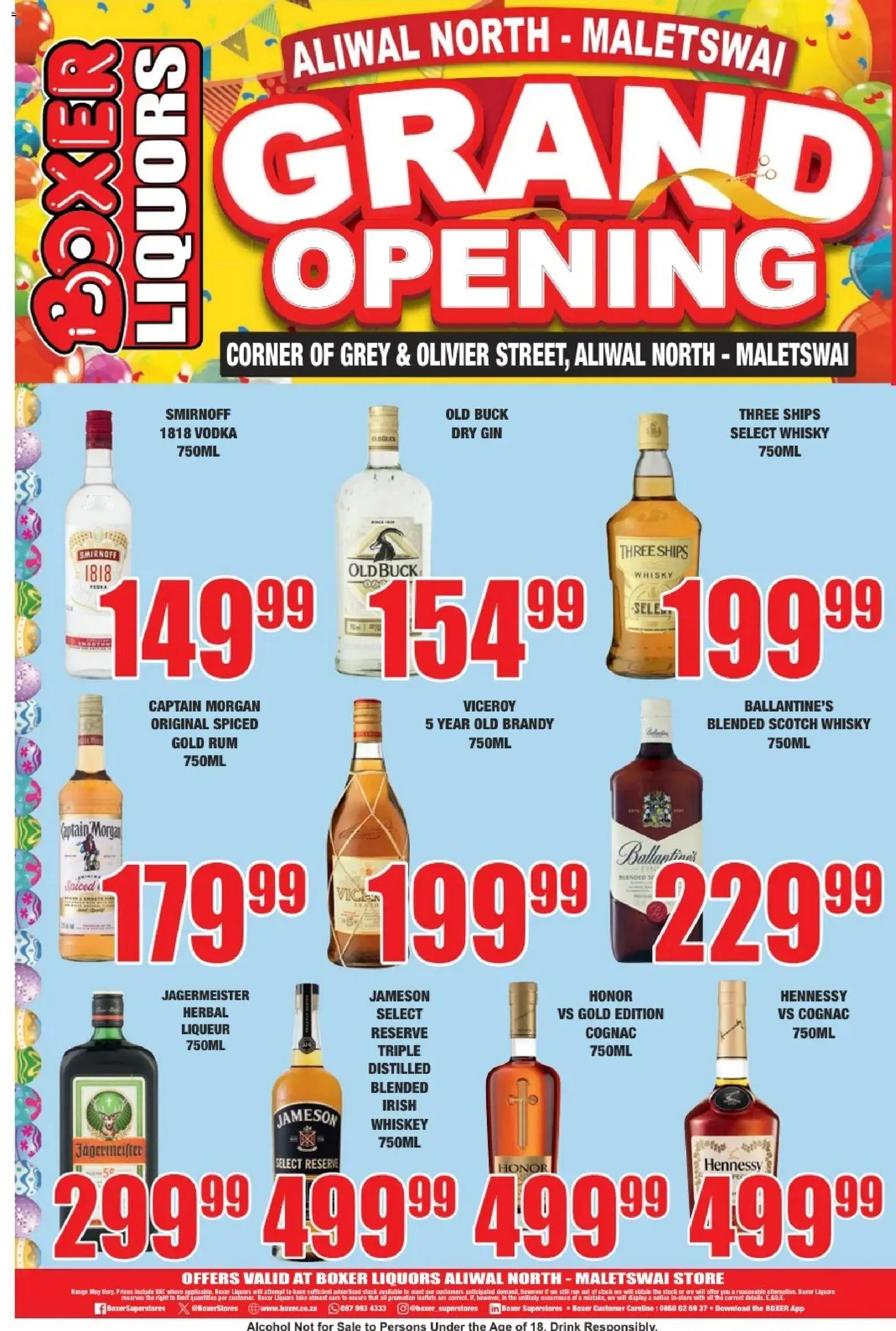 New Boxer catalogue – valid from 02.04.2026 | Page: 4 | Products: Brandy, Vodka, Whiskey, Ensalada de quino