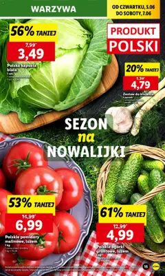 Lidl Gazetka od 05.06.2025 | Strona: 19 | Produkty: Kapusta, Pomidory, Kapusta biała, Ogórki